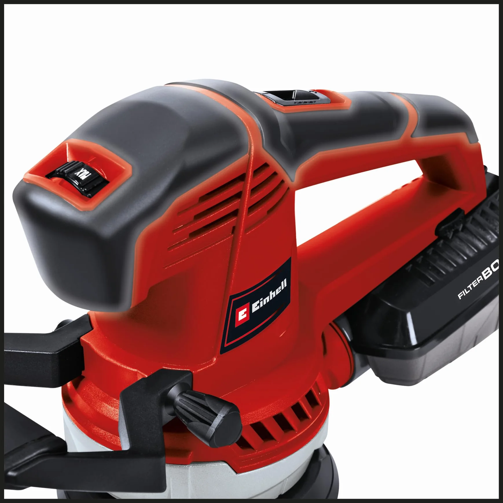 Einhell Szlifierka orbitalna TE-RS 40 E (400 W, 12 000-24 000 obr./min oscylacje, Ø tarczy 125 mm, aktywny odciąg pyłu, skrzynka filtracyjna)
