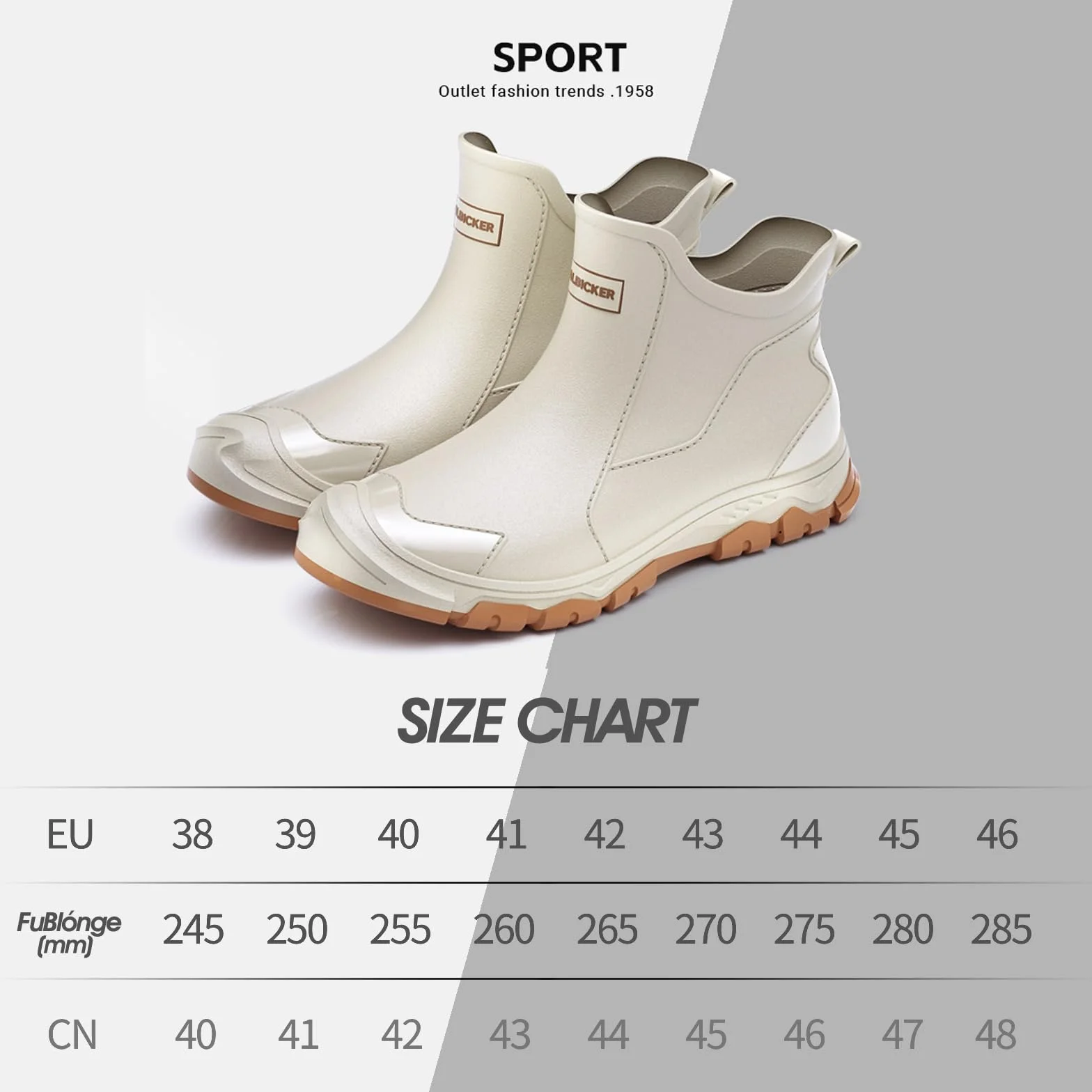 Kalosze męskie i damskie, stylowe buty, wodoszczelne, antypoślizgowe, buty robocze, buty ogrodowe, męskie nadają się na deszczowe dni, wilgotne otoczenie, rozmiar