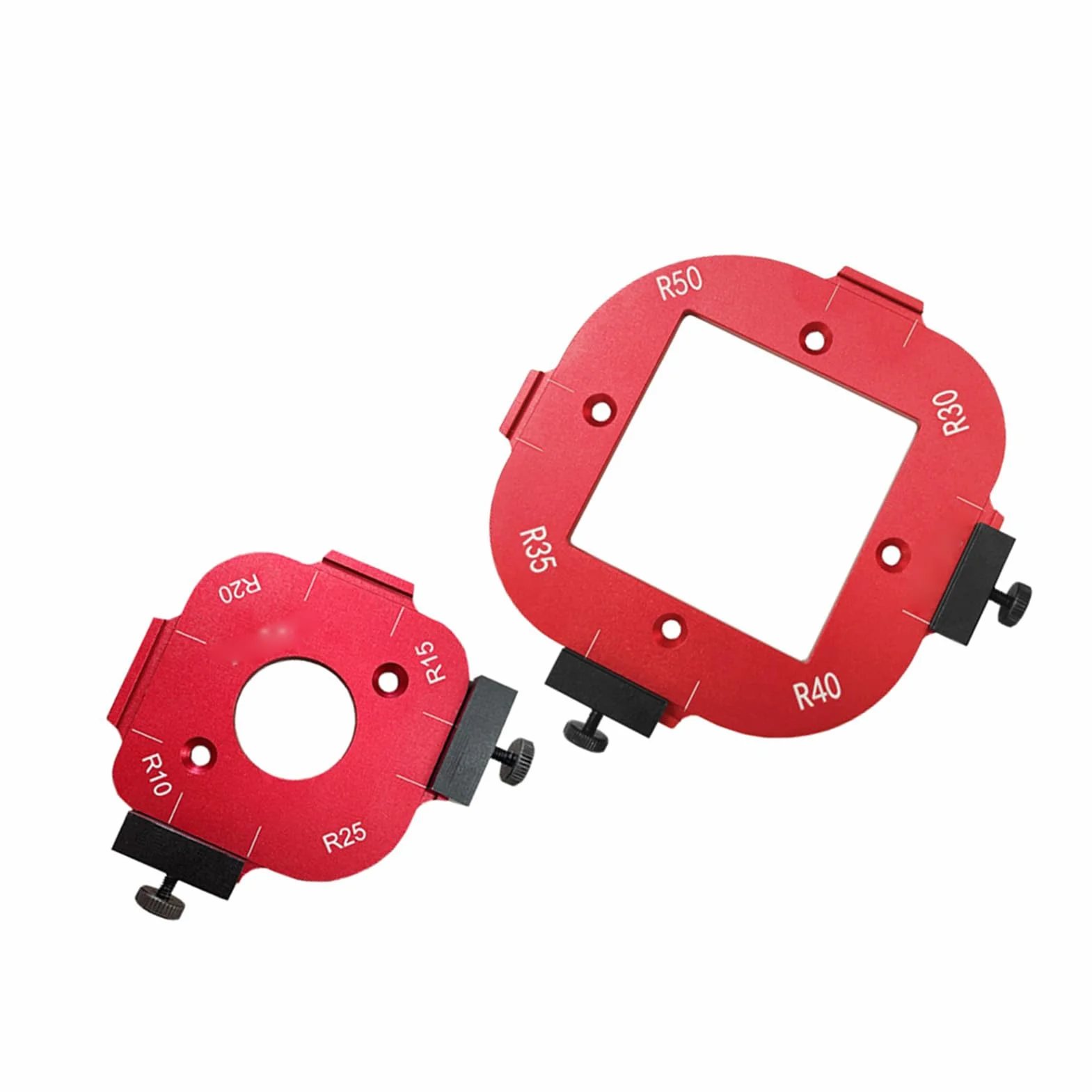 2PCS Ustaw Radius JIG ROUTER 4 w 1 10–25R i 30–50R Aluminium Aluminium Zaokrąglone Narożniki ROUTER ROUTER BITSPLE ROUTER