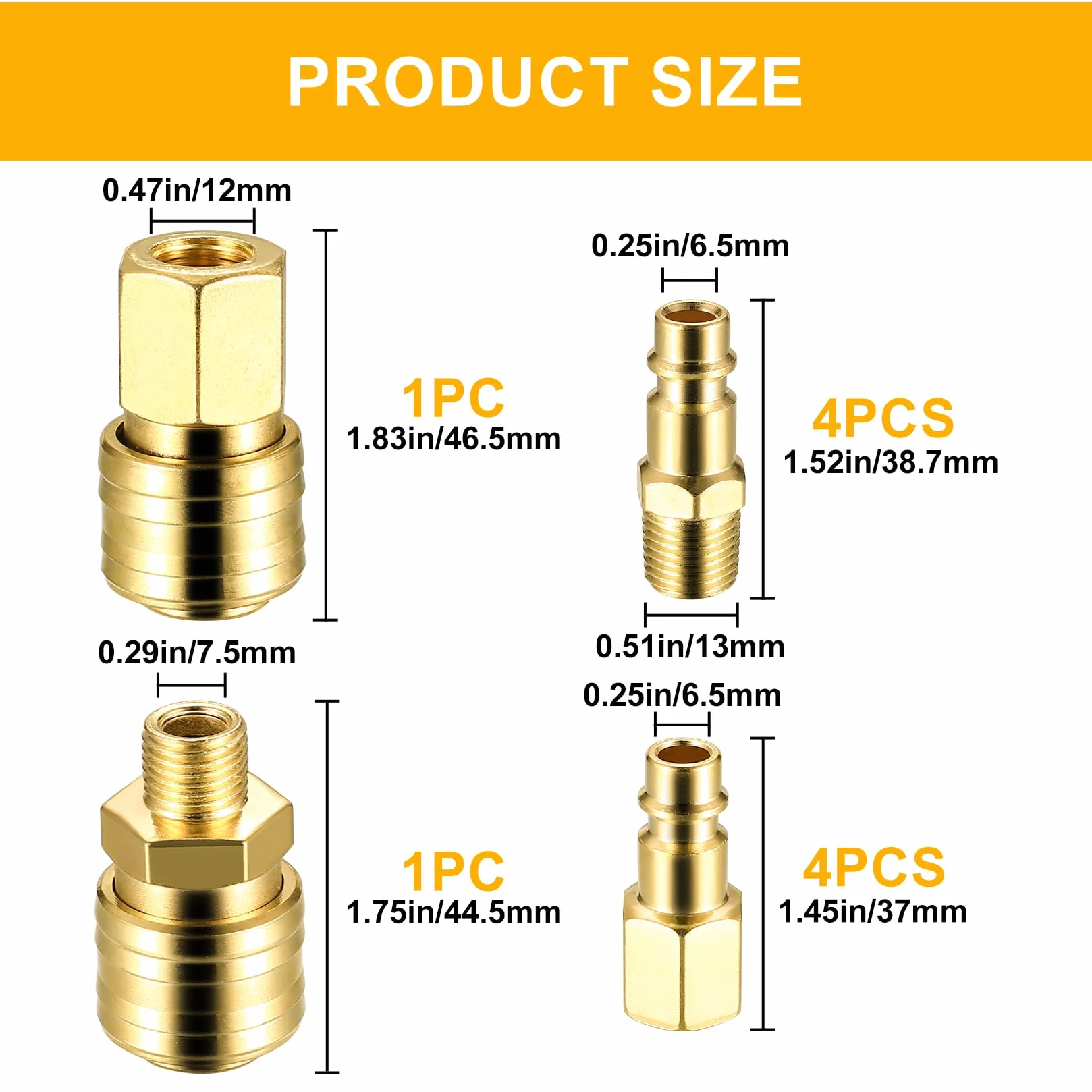 10 x Euro 1/4 NPT złącze sprężonego powietrze, 1/4" BSP szybkozłącze do węży, przyłącze do sprężonego powietrze, szybkozłączka