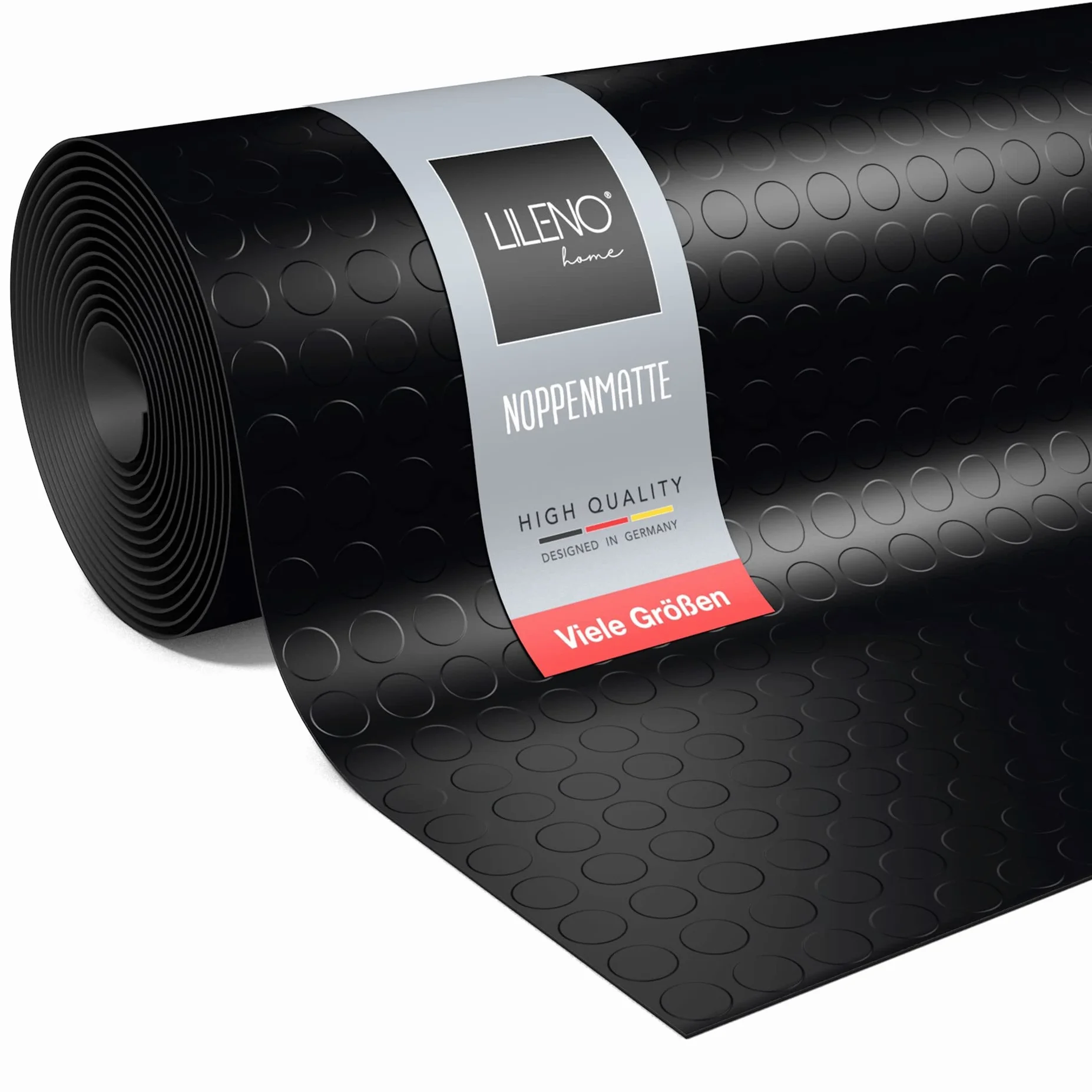 LILENO HOME Mata gumowa z wypustkami (3 mm), towar sprzedawany na metry, 1000 x 100 cm (2 x 5 m) jako podłoga warsztatowa, mata antypoślizgowa, nakładka na stół warsztatowy i mata podłogowa,do piwnicy, garażu