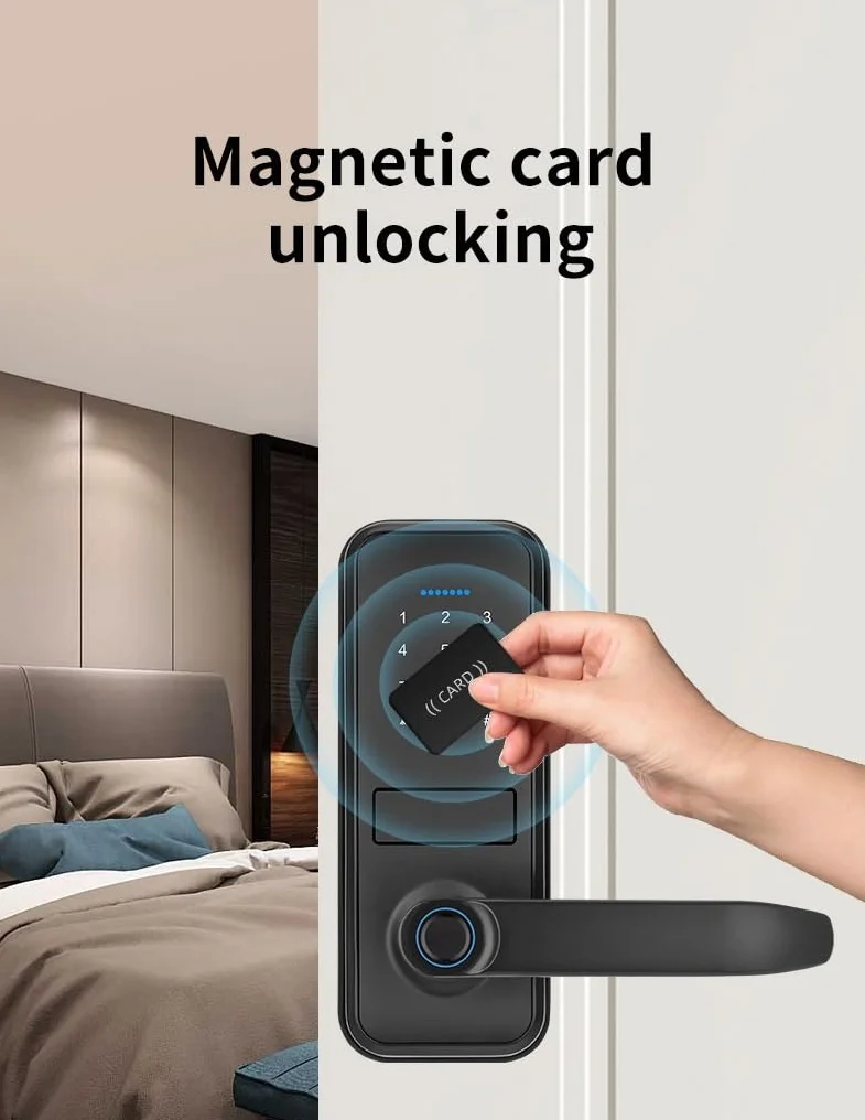 Smart Lock, Kluczowy Wprowadzenie Bezkluczowe, Slepek Srebrzysty, Otwieranie Biometryczne, Blok Zawiasowy Bluetooth