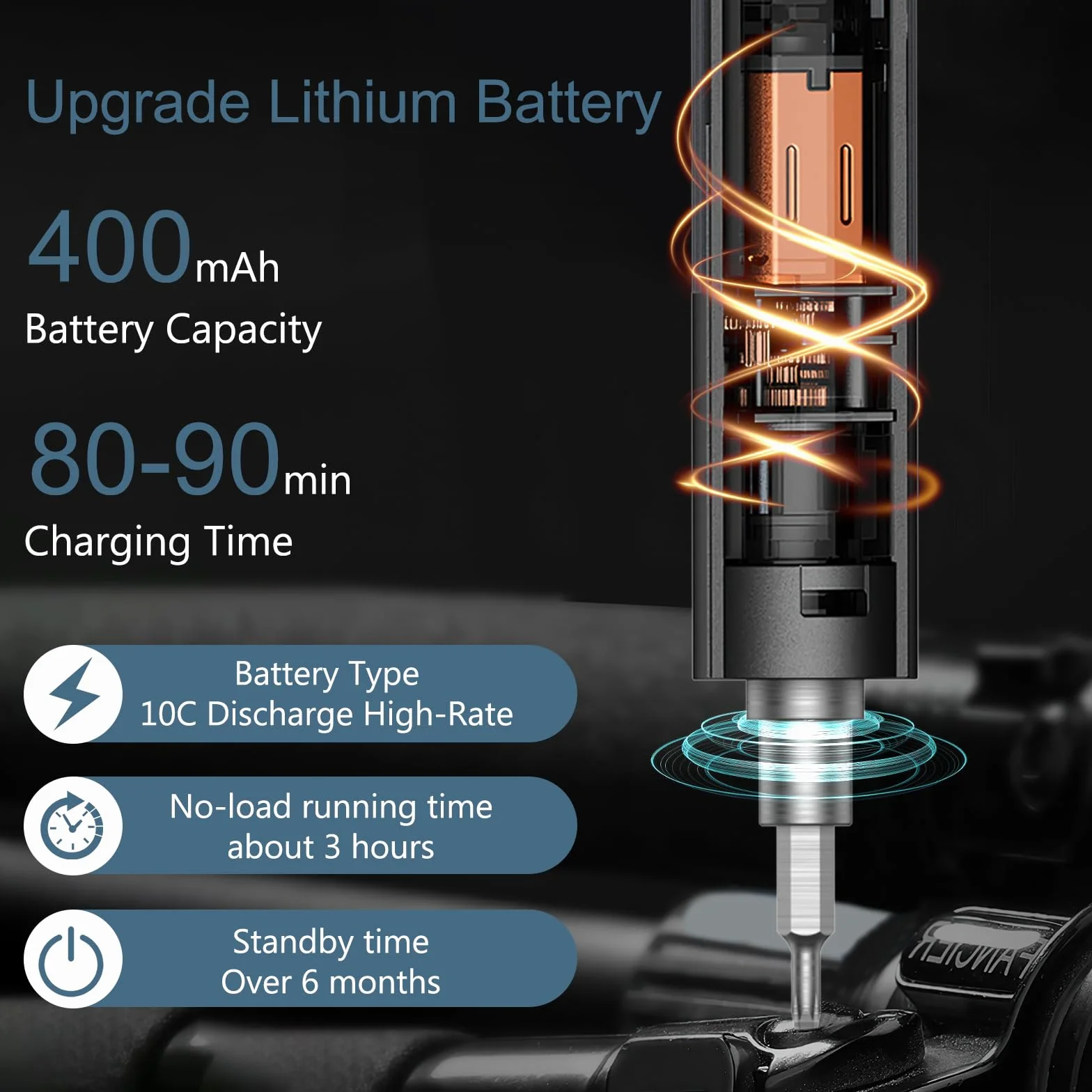 Precision Power Screwdriver, precyzyjny śrubokręt elektryczny, 50 IN 1 mini wkrętarka elektryczna z 40 końcówkami, wkrętarka akumulatorowa z lampką LED do telefonu, zegarka, laptopa