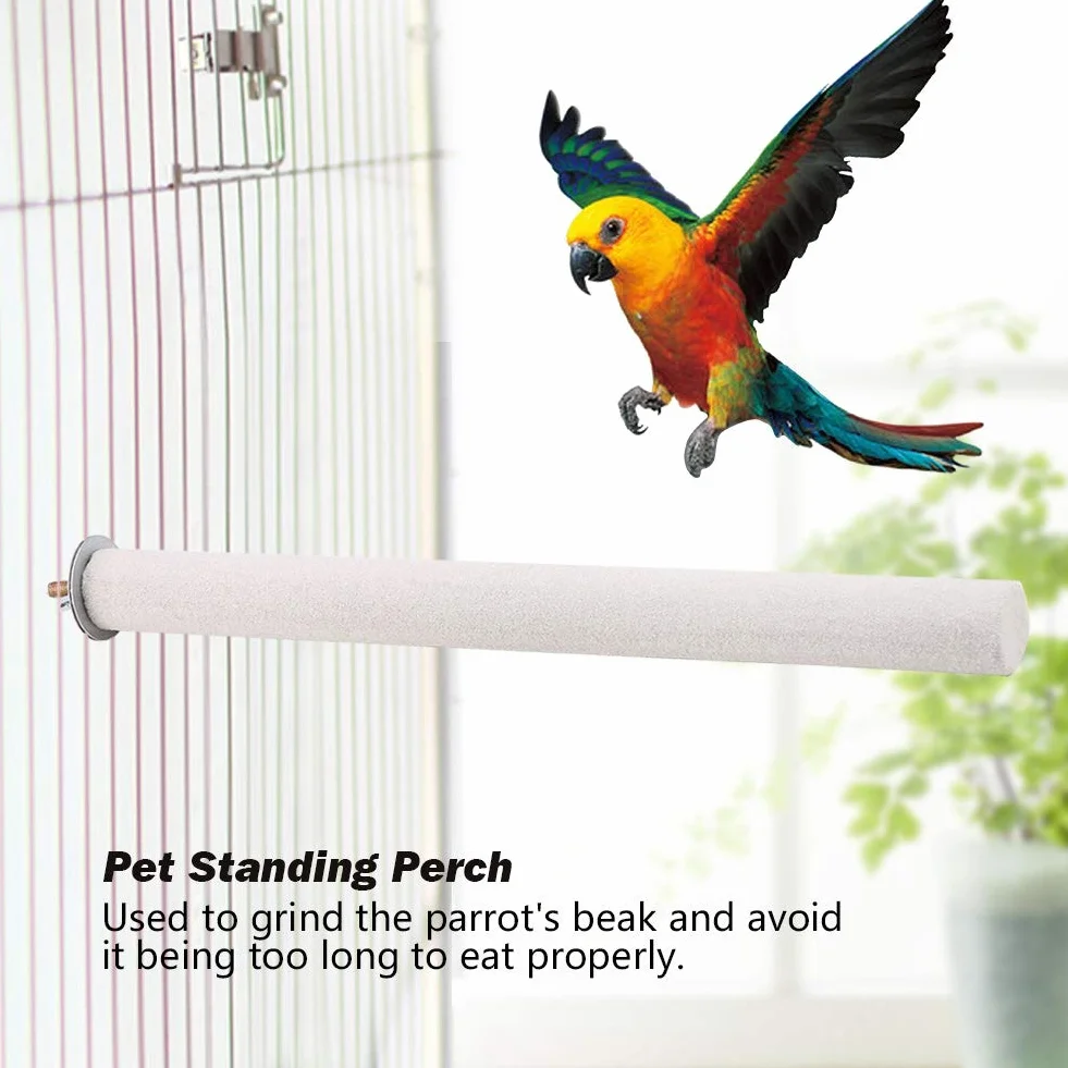 Grzędy dla ptaków Pet Grinding Claw Stick Bird Stojak na papugę Okoń Pręt Ptak Szlifowanie pazurów Parrot Scratching Stick Perch Platform dla ptaków domowych, papug i szynszyli (2,5 * 35 cm)