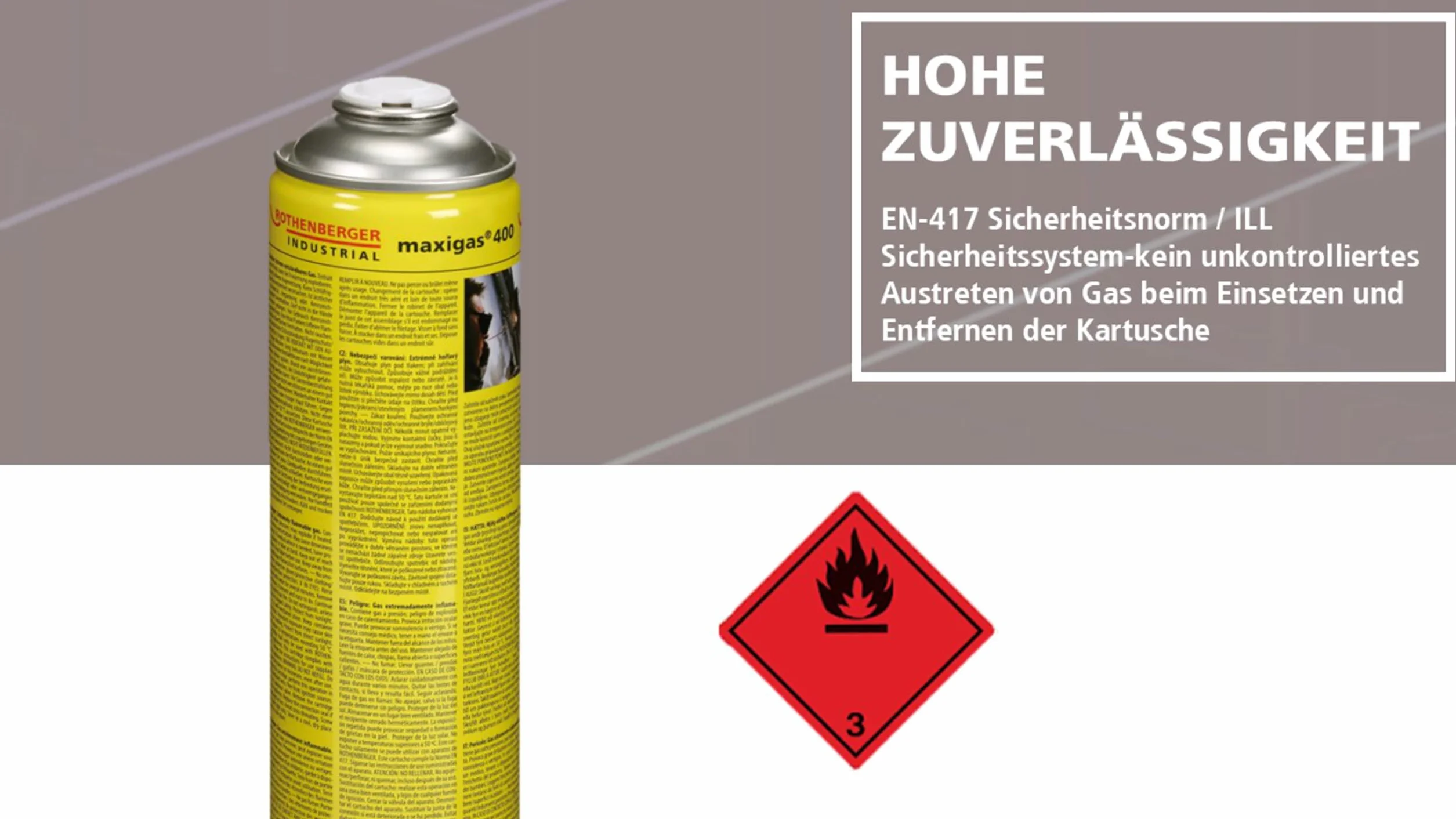 ROTHENBERGER Industrial - Maxigas 400 - Wkład Gazowy Paliwowy - Specjalny Mix Gazu - 600Ml, 35570