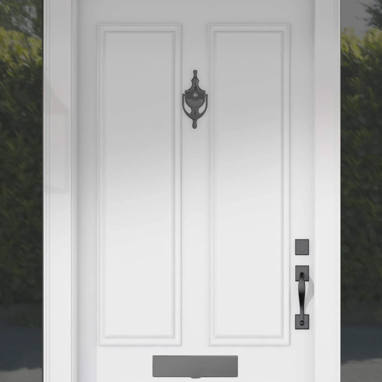 XFORT® Wiktoriańska kołatka do drzwi urny z wizjerem - eleganckie czarne meble do drzwi wejściowych
