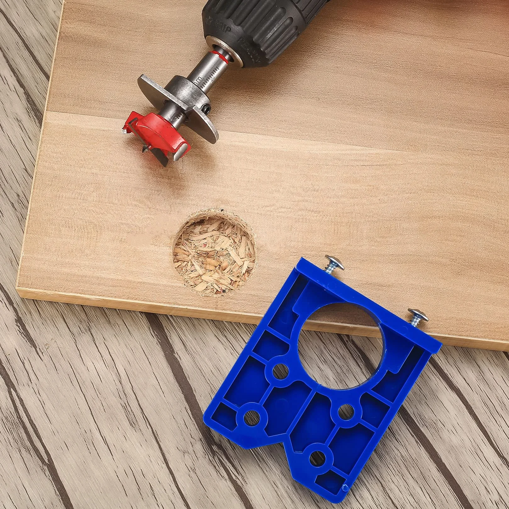 Szablony do zawiasów 35 mm, ukryty zawias Boring Jig zestaw tulejek wiertniczych, wiertło do zawiasów, prowadnica do wierteł do zawiasów szafek, płyty montażowe, stolarskie