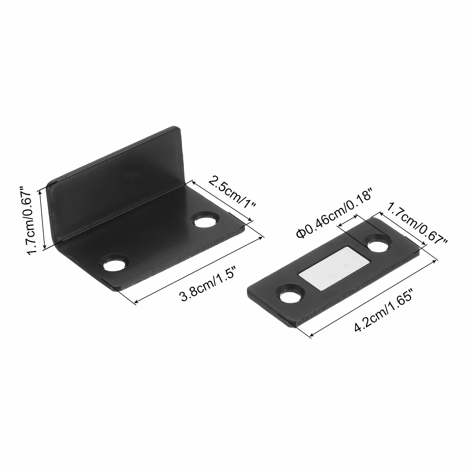 QUARKZMAN Magnetyczne zapięcie do szafki, 2 szt. Magnetyczne naklejki na drzwi szafki, magnetyczne szuflady kuchenne i szafki do przechowywania szuflady zamkniętej, czarne