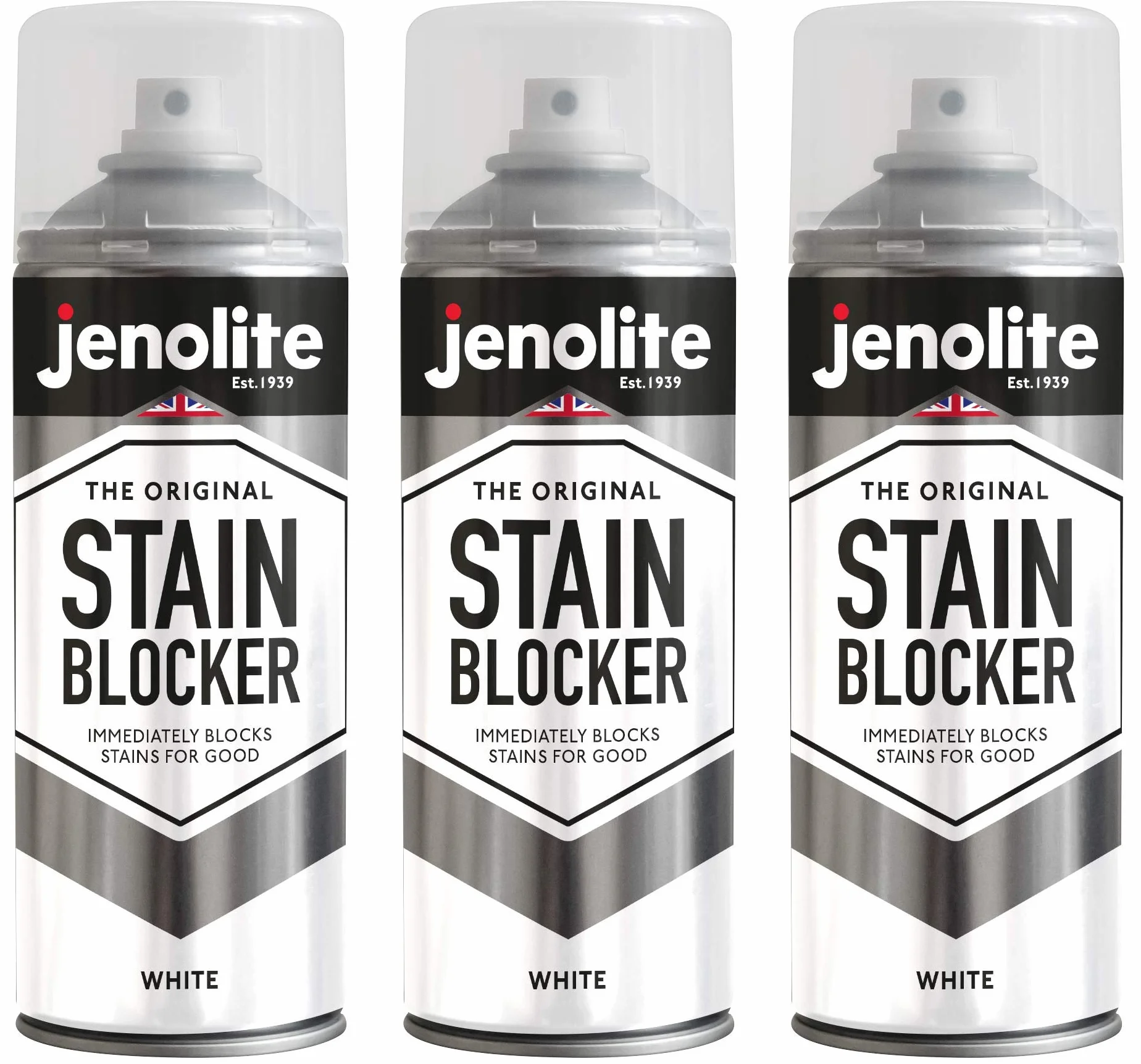 JENOLITE Farba w sprayu do blokowania plam, biała, natychmiast blokuje pleśń