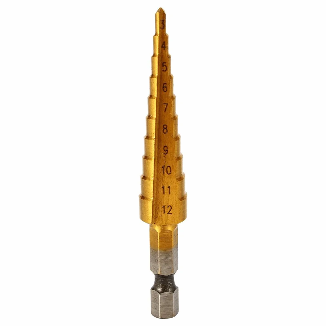Wiertła schodowe z surowego metalu z tytanu otwory na wiertła Rozmiar 3-12Mm BI106