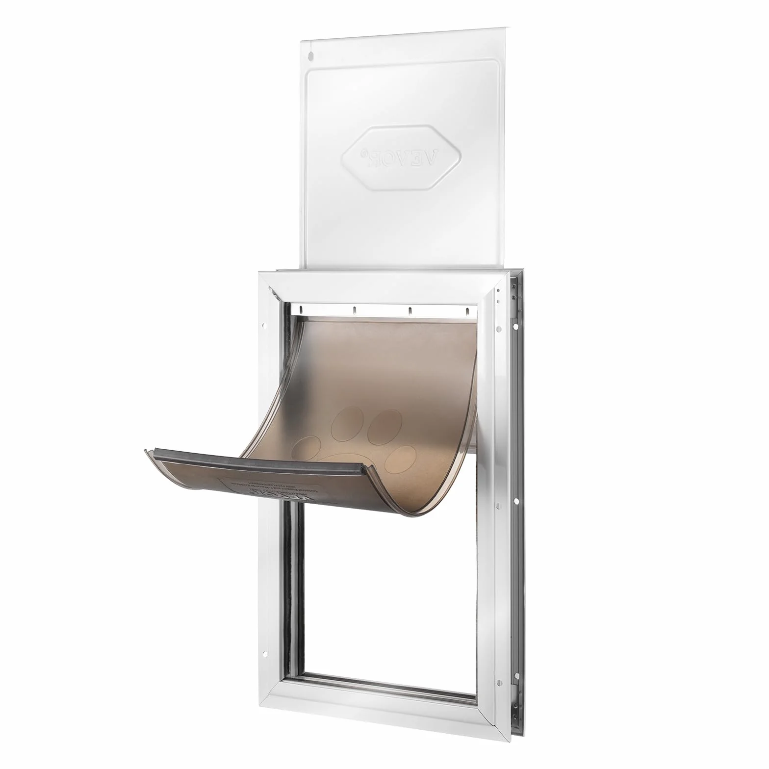 VEVOR Drzwi dla zwierząt domowych, aluminiowa rama 423 x 697 mm z systemem blokady drzwi, odporne na warunki atmosferyczne drzwi dla zwierząt domowych dla kotów, pieska, biały rozmiar XL