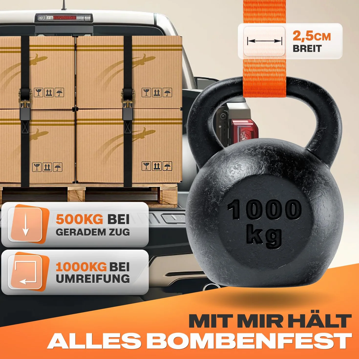 Meisterbau 4 pasy mocujące z grzechotką + 2 gumy napinające, udźwig 1000 kg, wytrzymałe, 4 m/6 m, pasy mocujące z certyfikatem TÜV G/S, stabilne i odporne na warunki atmosferyczne, z grzechotką