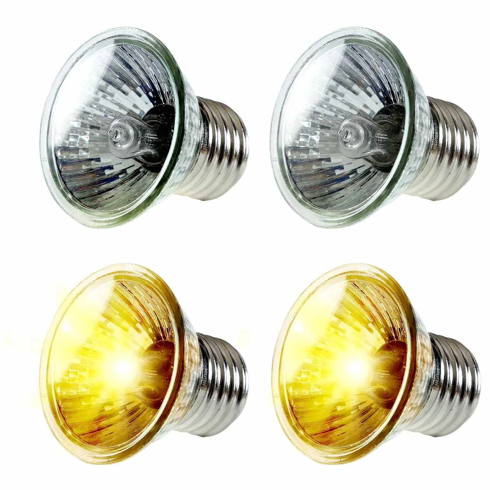 50W*4 Żarówki grzewcze Żółw, z grubym żarnikiem, Żarówka UVA UVB przeciwwybuchowa, Żarówka grzewcza do lampy gad akwarium, pełne spektrum halogenowe dla jaszczurki żółwia piskląt, E27