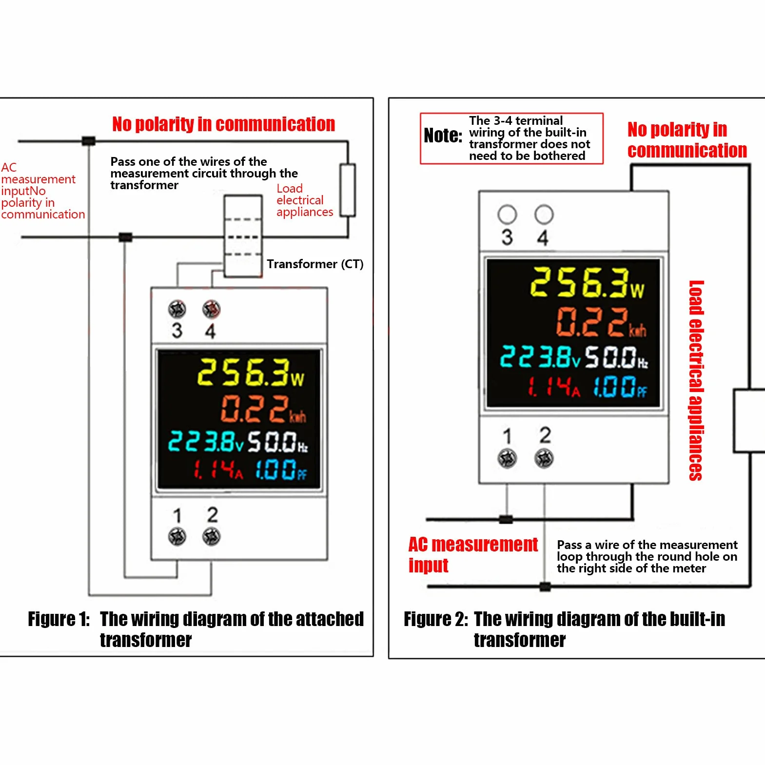 D52-2066 watomierz AC40.0-300.0V/AC0-100.0A Miernik mocy Wyświetlacz LCD Elektryczny miernik gospodarstwa domowego dla przemysłu chemicznego, elektrowni, systemów DOS