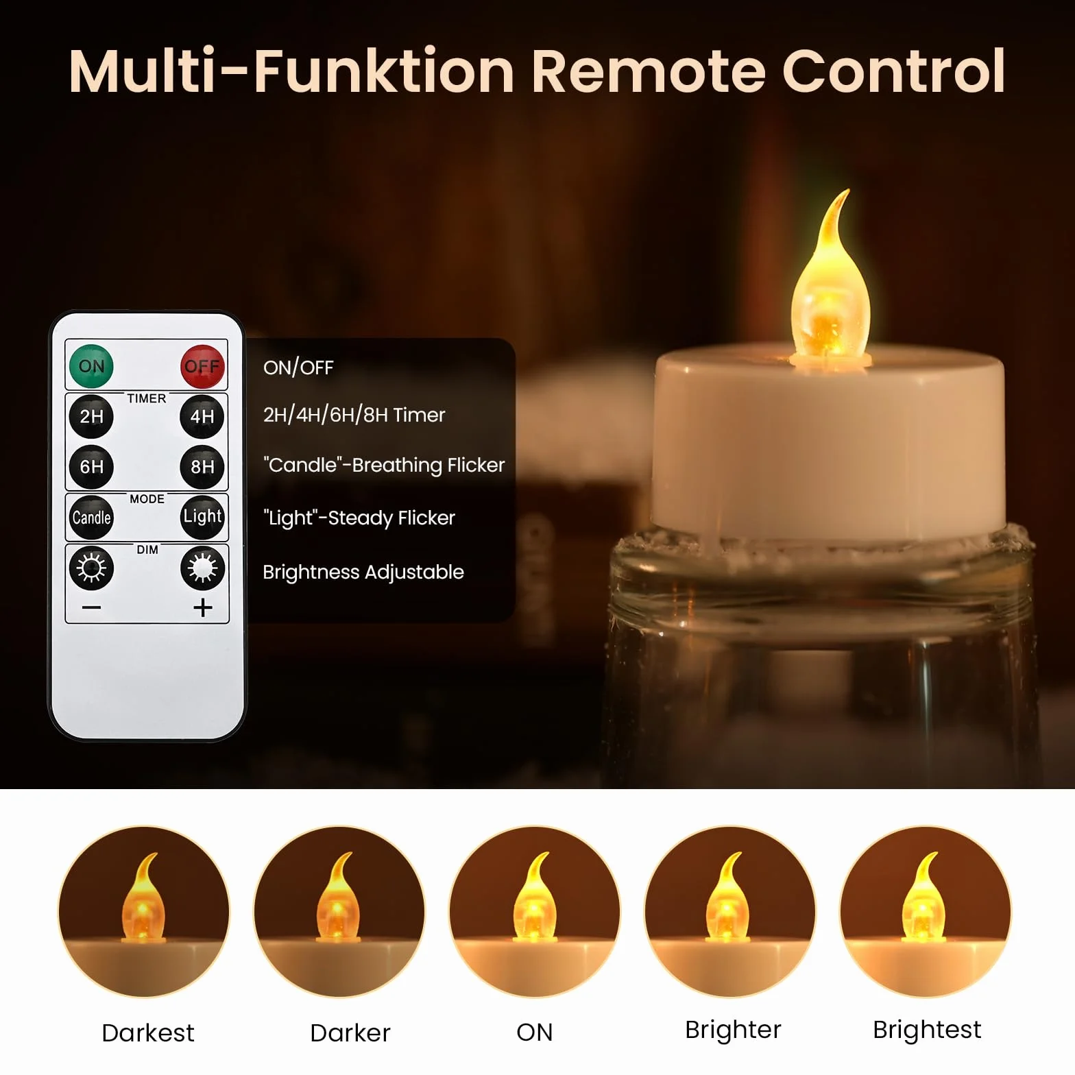 cimetech 12PC Led Tea Lights z timerem, elektryczne migoczące świece ledowe na baterie z pilotem zdalnego sterowania do domu, pokoju, stołu, Halloween, dekoracji świątecznych