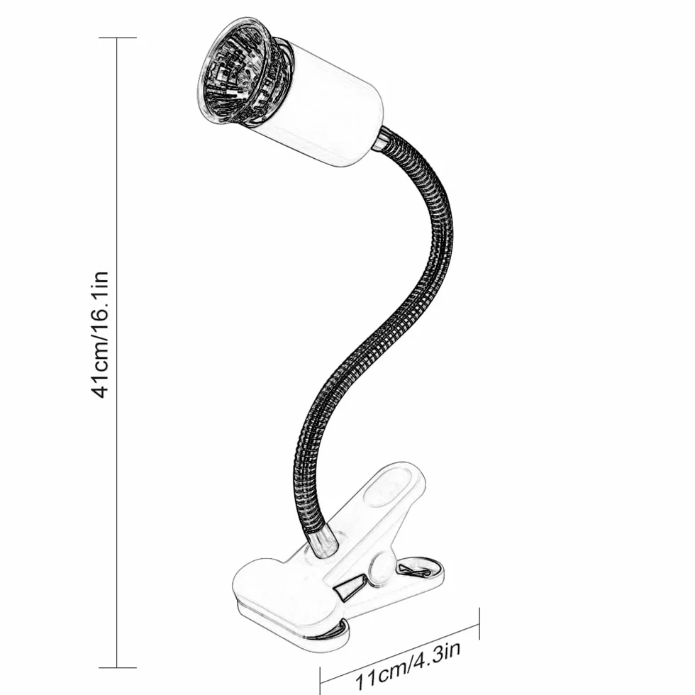 NEWFUN lampa grzewcza dla gadów, lampa dla żółwi z klipsem, lampa grzewcza do terrarium, z 2 żarówkami UVA UVB 50W i obrotowym mocowaniem 360°, do gadów akwariowych, jaszczurek, żółwi, płazów itp