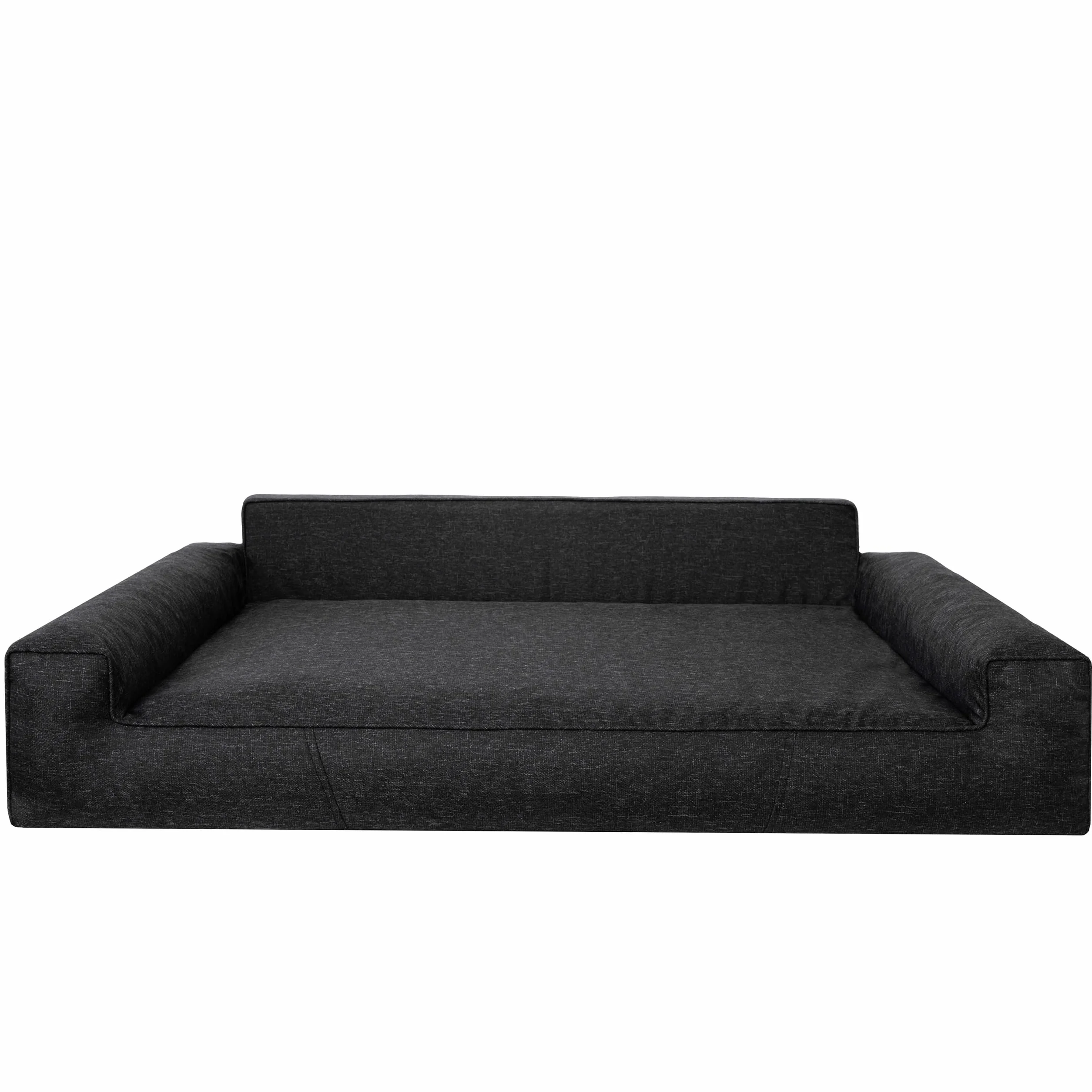 PillowPrim Legowisko dla psa, materac dla zwierząt domowych, legowisko dla kota, poduszka dla psa, legowisko dla psa, ortopedyczne, popiół, 55 cm, czarne, 98 x 66 cm