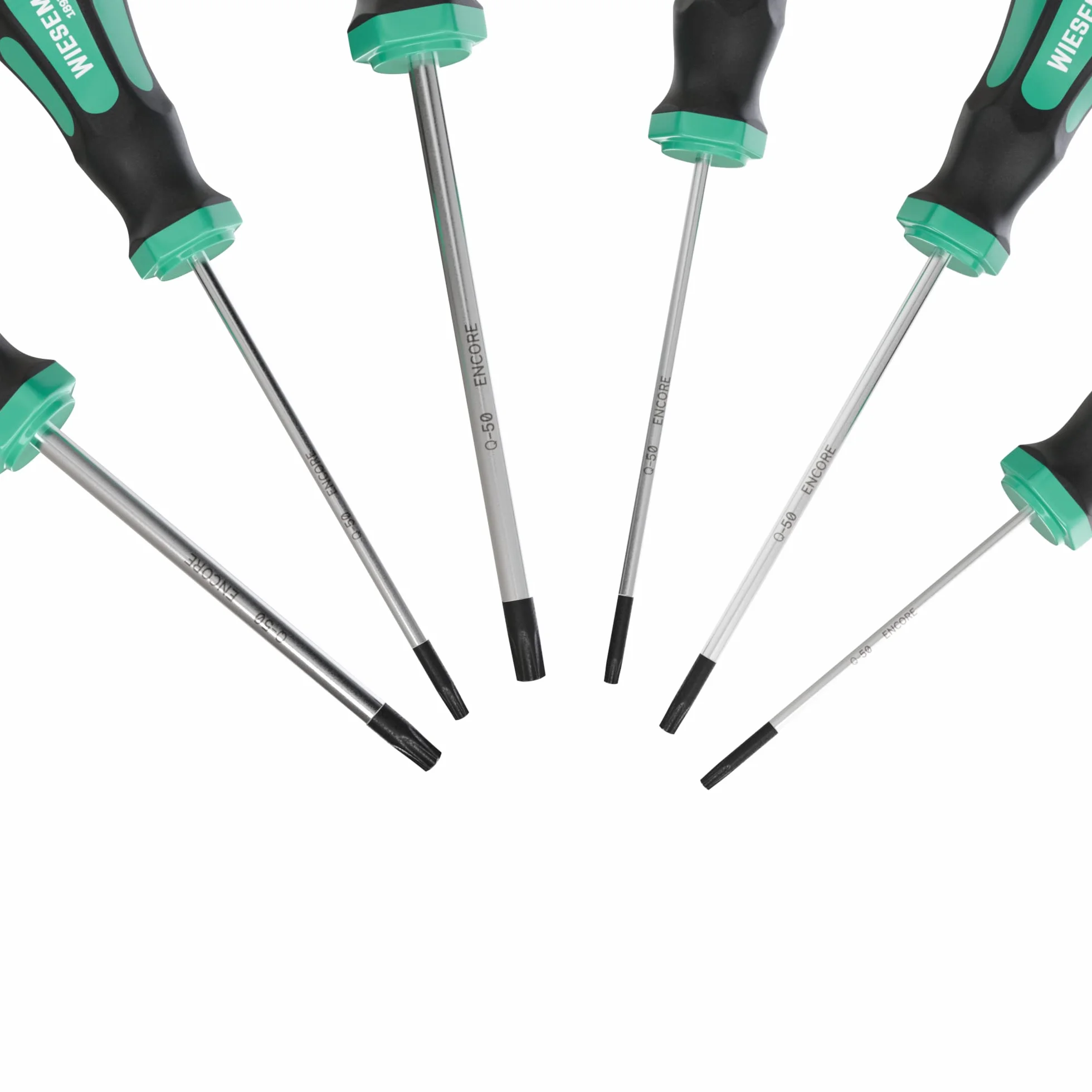 TX Zestaw wkrętaków do śrub Torx 6 szt. z końcówką ENSURE-Tip ze stali Q-50 firmy WIESEMANN 1893 I T10, T15, T20, T25, T30, T40 I Z magnetyczną końcówką I 81147