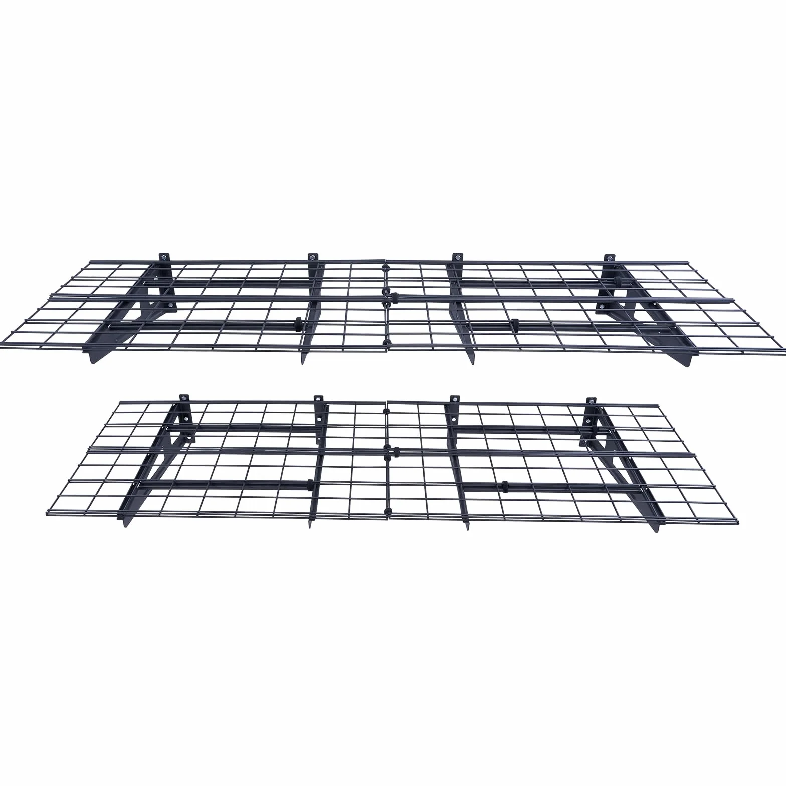 VEVOR 2 sztuki, 1,8 x 0,6 m wytrzymały montowany na ścianie, nośność 453 kg (całkowita) półki pływające, odpowiednie do sklepu, szopy, garażu, czarny, 183 x 62 x 20 cm