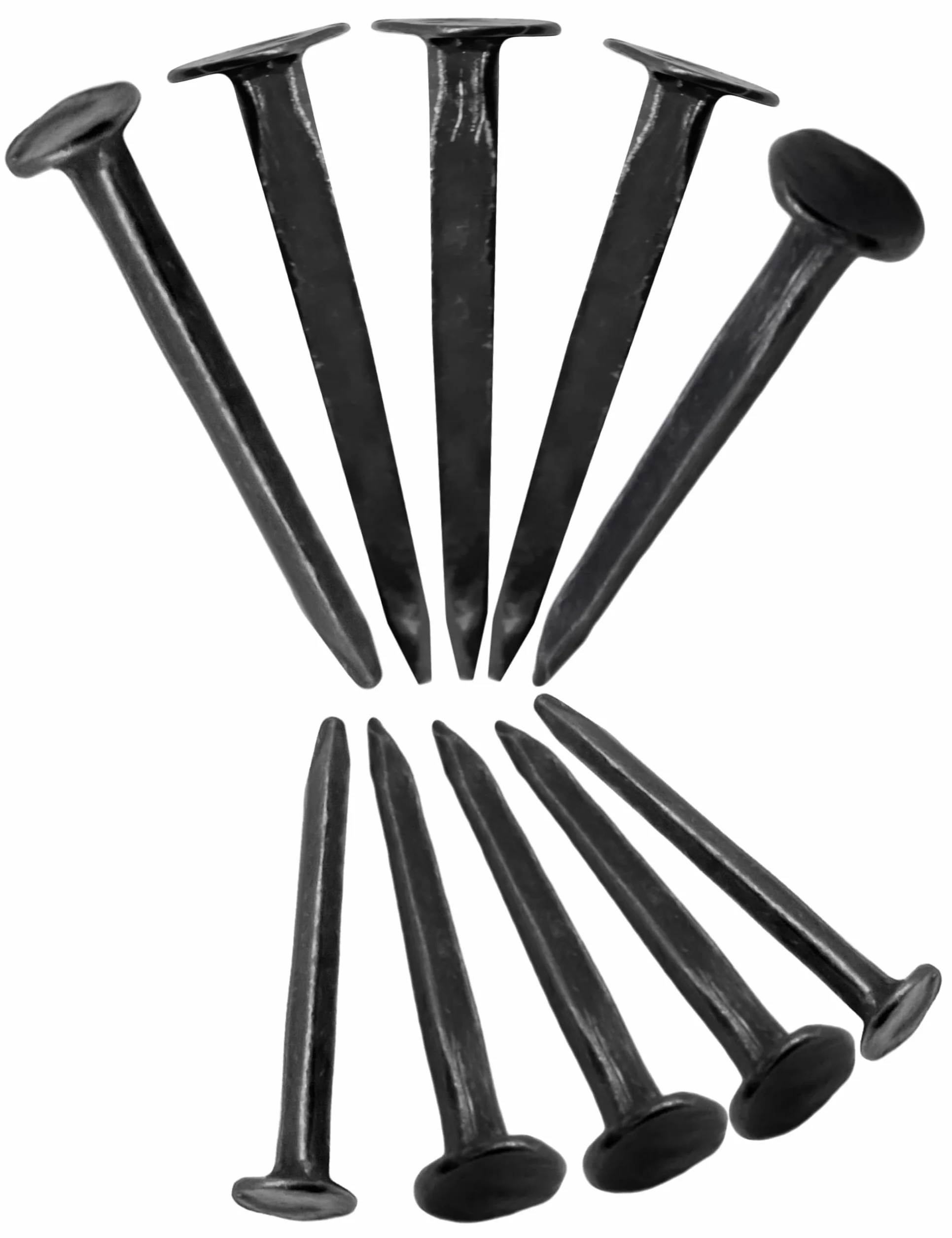 FUXXER® 200 x antyczne żelazne gwoździe dekoracyjne 20 x 1,5 mm kute o wyglądzie średniowiecza, czarne