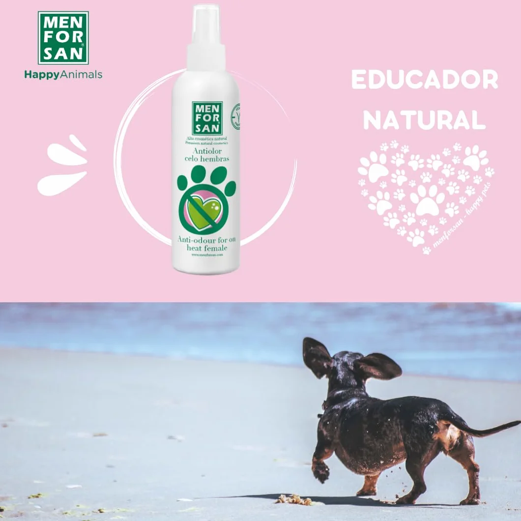MENFORSAN Oestrus Odor Reducer for Female Dogs | Redukuje zapach feromonów rui | Zmniejsza nękanie psów | Bezbarwny | Nietoksyczny | 125 ml