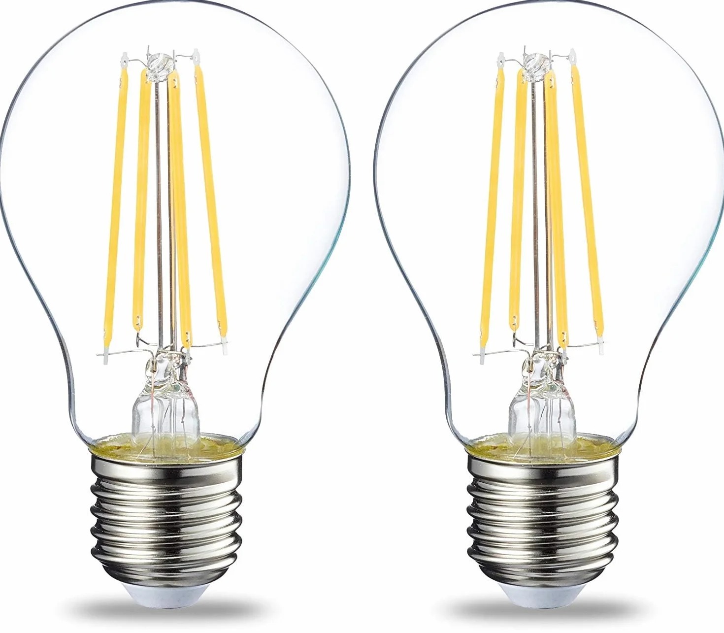 Amazon Basics Żarówka LED E27 7 W 60 W przezroczysta ciepła biel opakowanie 2 sztuk