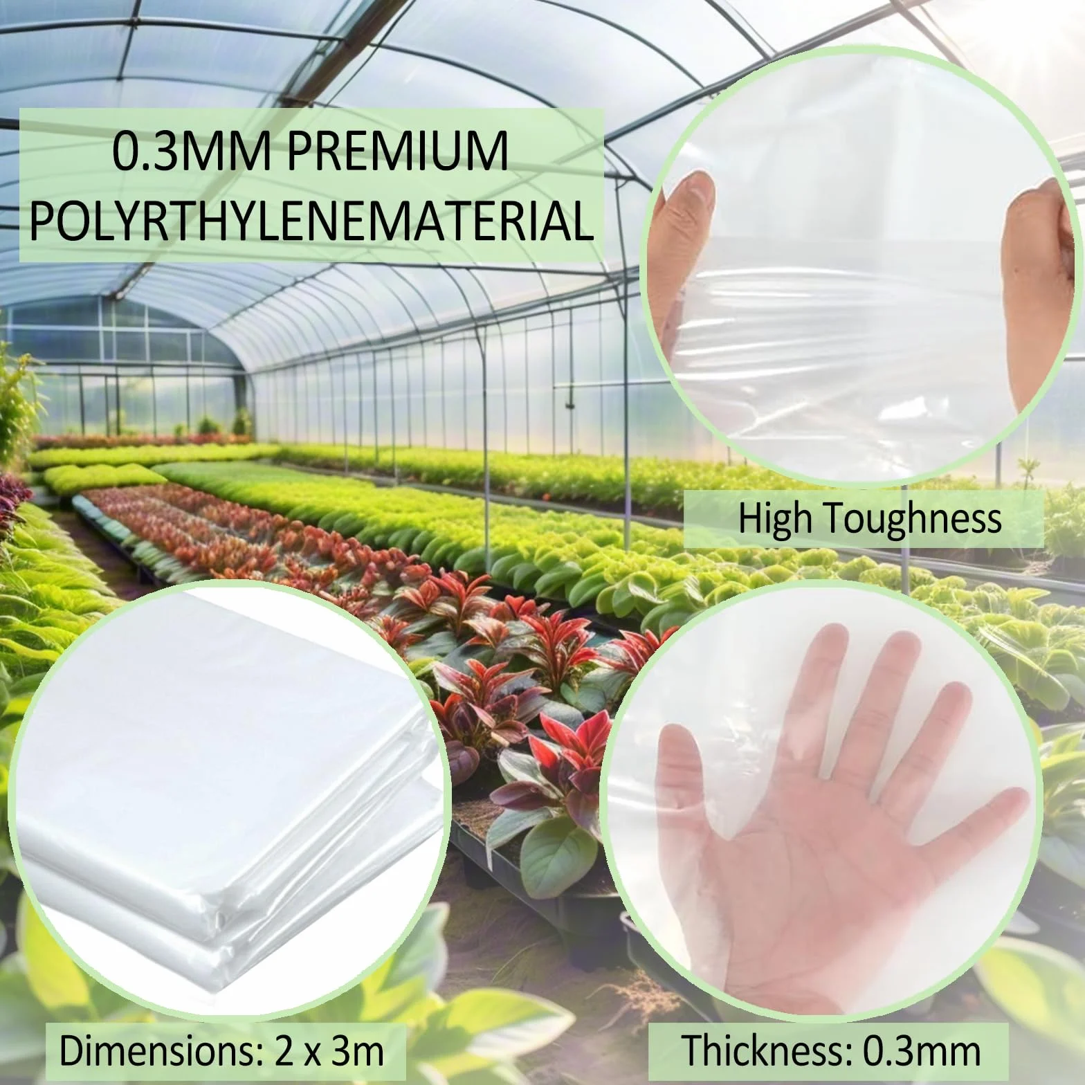 flintronic Przezroczysta folia szklarniowa 2 x 3 m