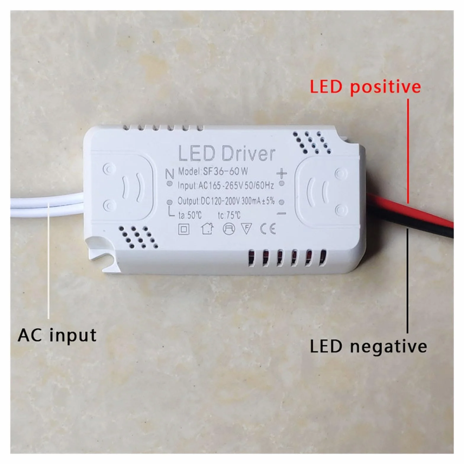 Sterownik LED, płytka 300 mAh, 8-24 W, 20-36 W, 30-50 W, 36-60 W, 70 W, 60-80 W, zasilacz LED, transformator oświetleniowy do zasilania lamp LED (kolor: 20-36 W)