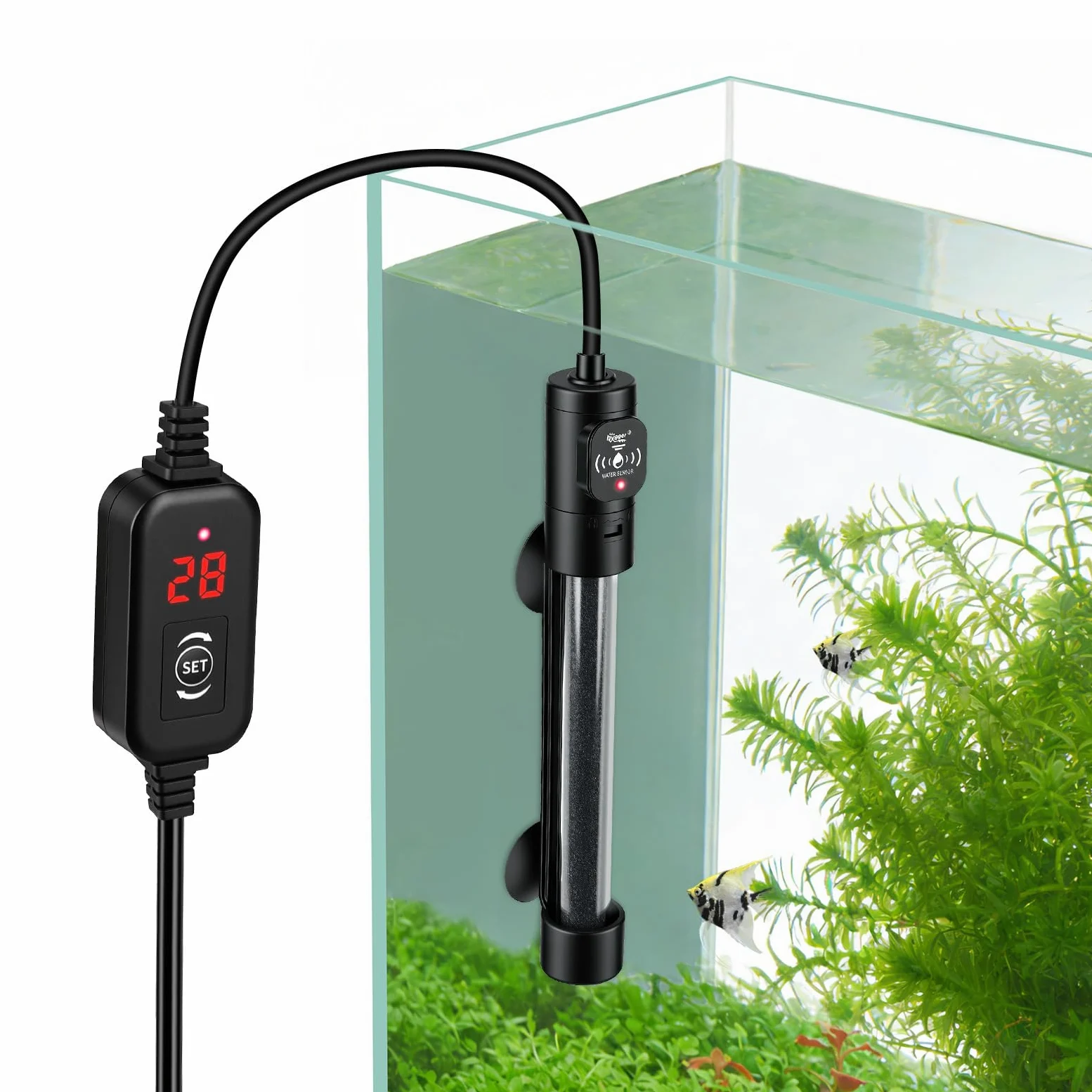 Hygger Podgrzewacz do akwarium 200 W z kontrolerem temperatury cyfrowy 115-152 l