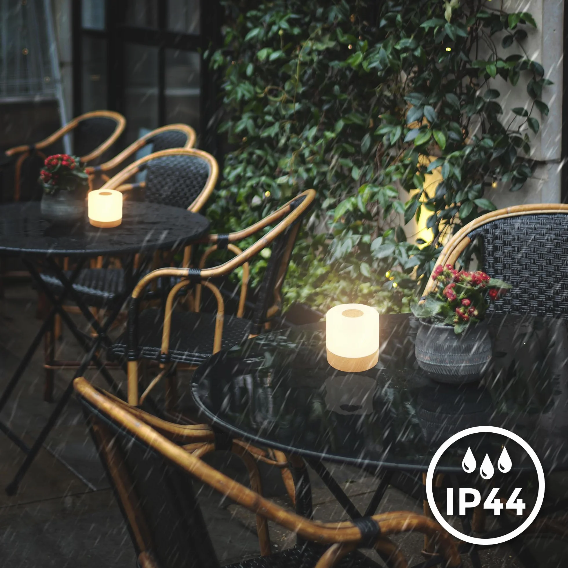 B.K.Licht - Mini lampa stołowa LED, bezprzewodowa, IP44 z dotykiem, ściemniana stopniowo, akumulator, kabel USB-C, lampka nocna, lampa dekoracyjna, lampa LED, lampa na baterie, lampa stołowa, lampa