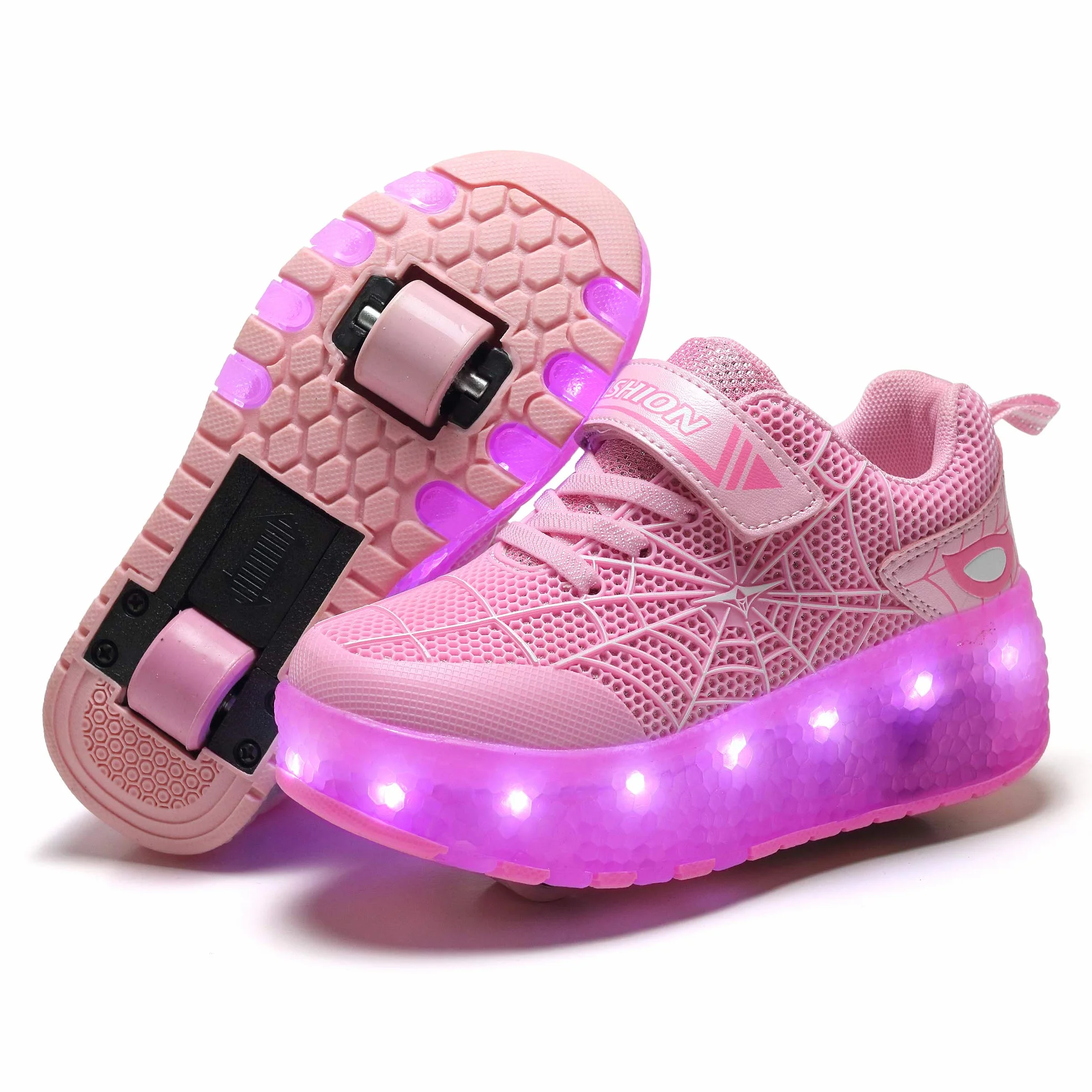 Axcer buty do jazdy na deskorolce LED migające koła automatyczne chowane wygodne buty do biegania na świeżym powietrzu 7 kolorów zmiana koloru koła gimnastyczne buty szlakowe