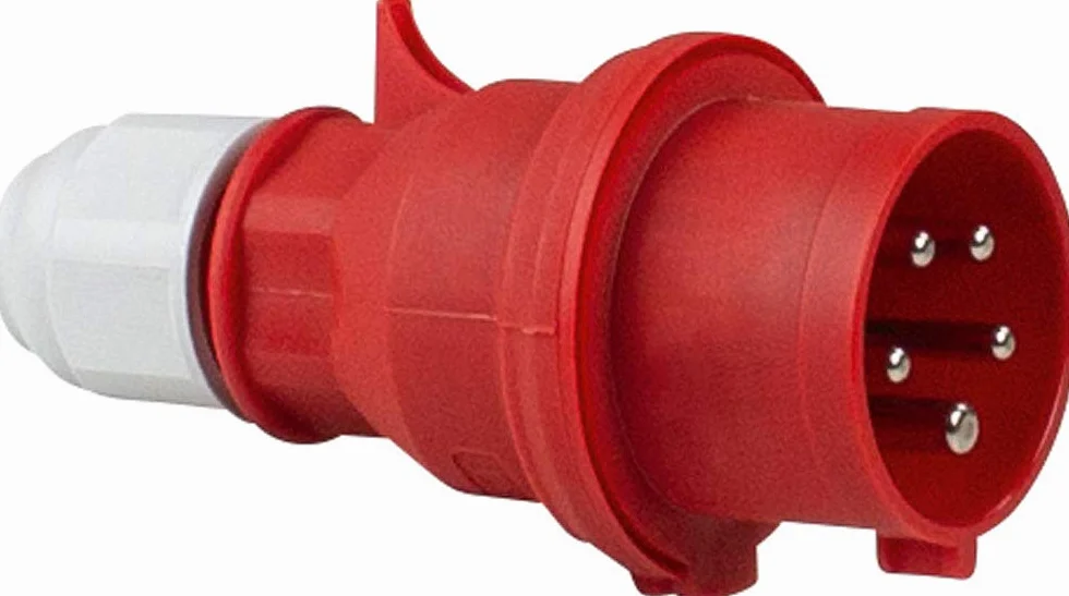 as - Schwabe 61420 Bals CEE-Stecker 400V/16A, rot, mit Schraubanschluss, 400 V