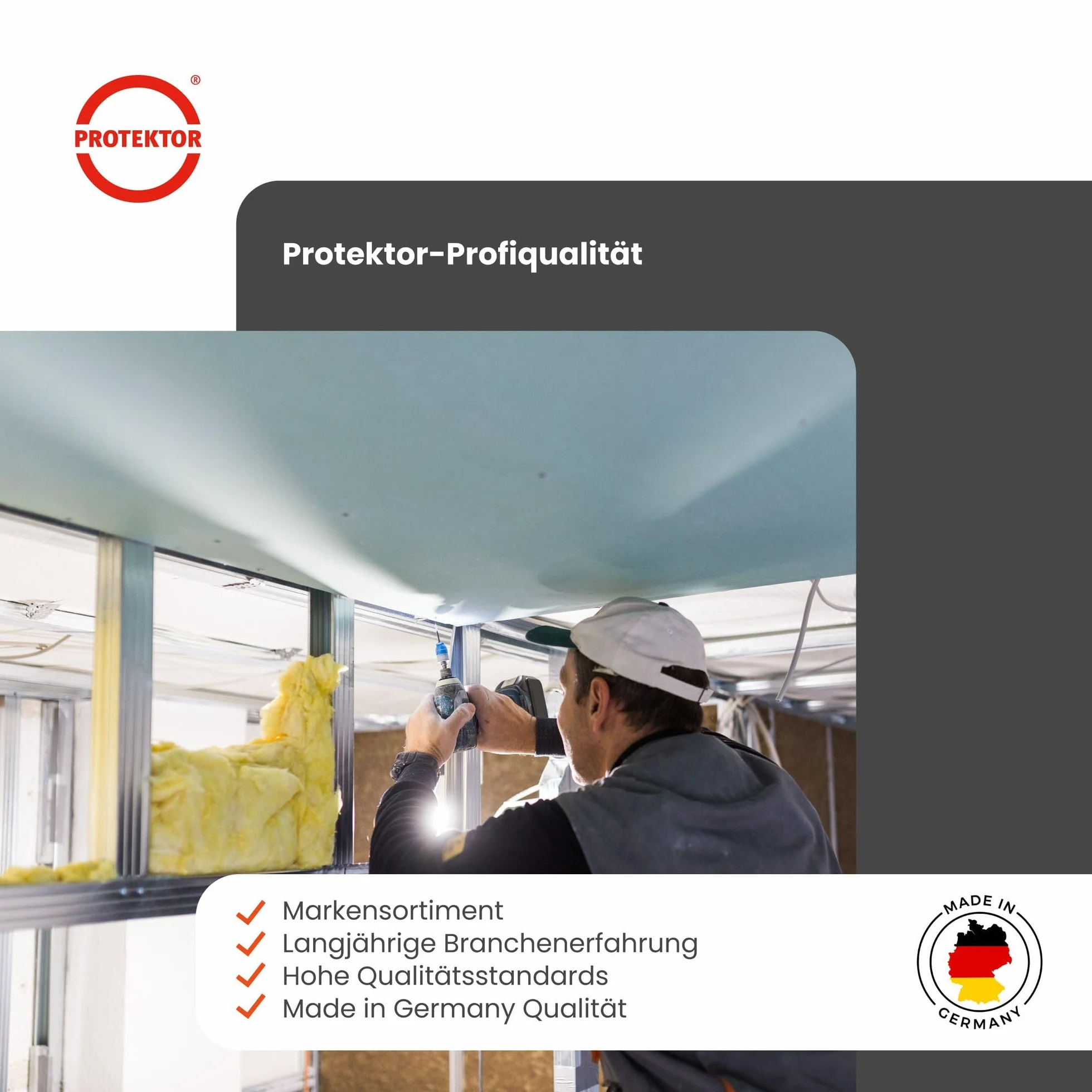 Łącznik krzyżowy, łącznik do profili sufitowych PROTEKTOR srebrny, 100 sztuk, do profili CD 60/27, akcesoria profile sufitowe do suchej zabudowy, Made in Germany