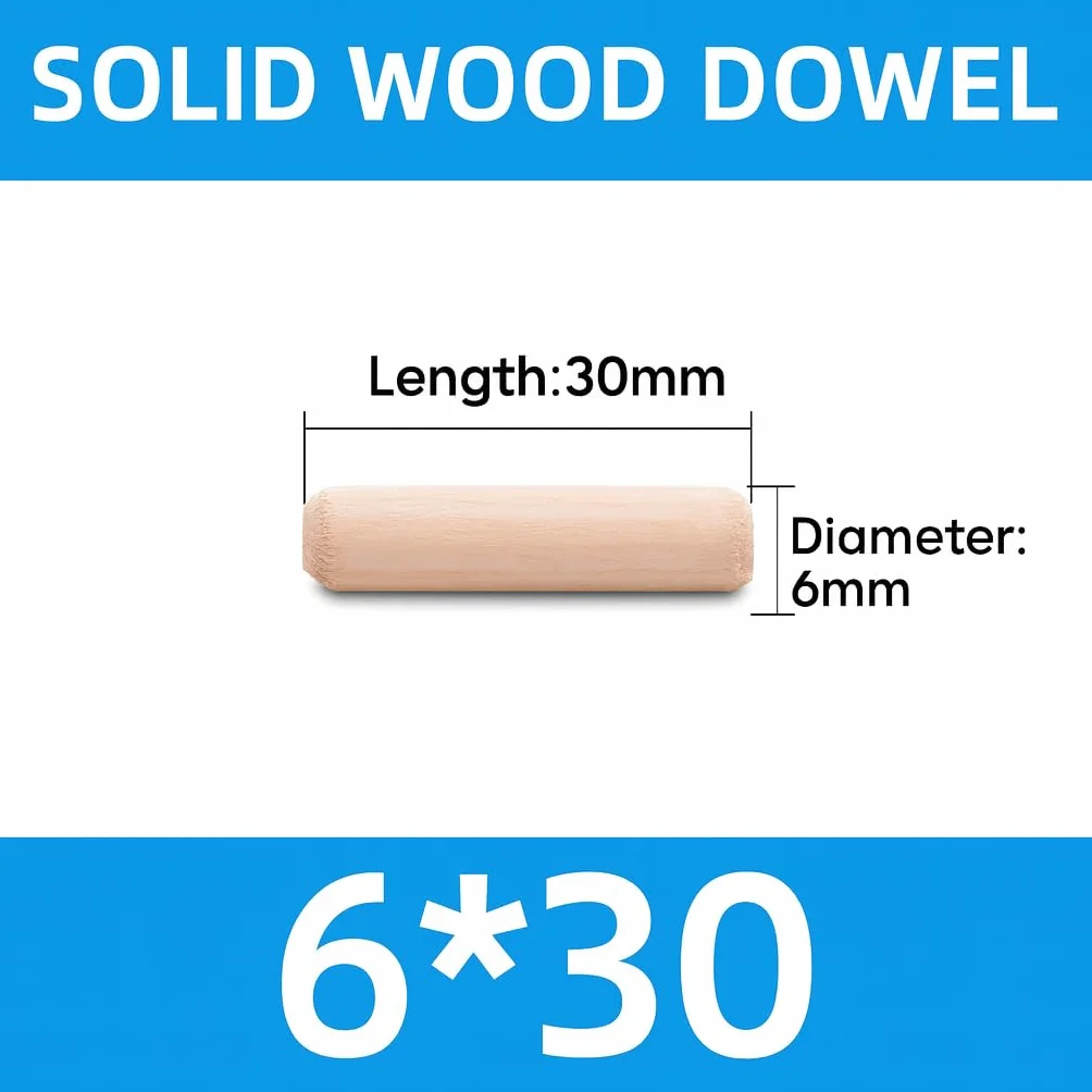 Zestaw drewnianych kołków 6 mm 60 sztuk do naprawy mebli
