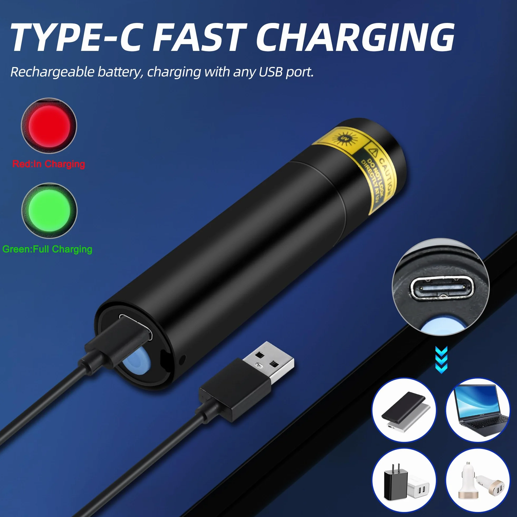DARKBEAM Latarka UV 395 NM, ręczna lampa drewniana, mini światła ultrafioletowe, USB-C ładowalna czarna latarka LED, wykrywacz moczu dla zwierząt domowych, do wykrywania fluorescencji i utwardzania