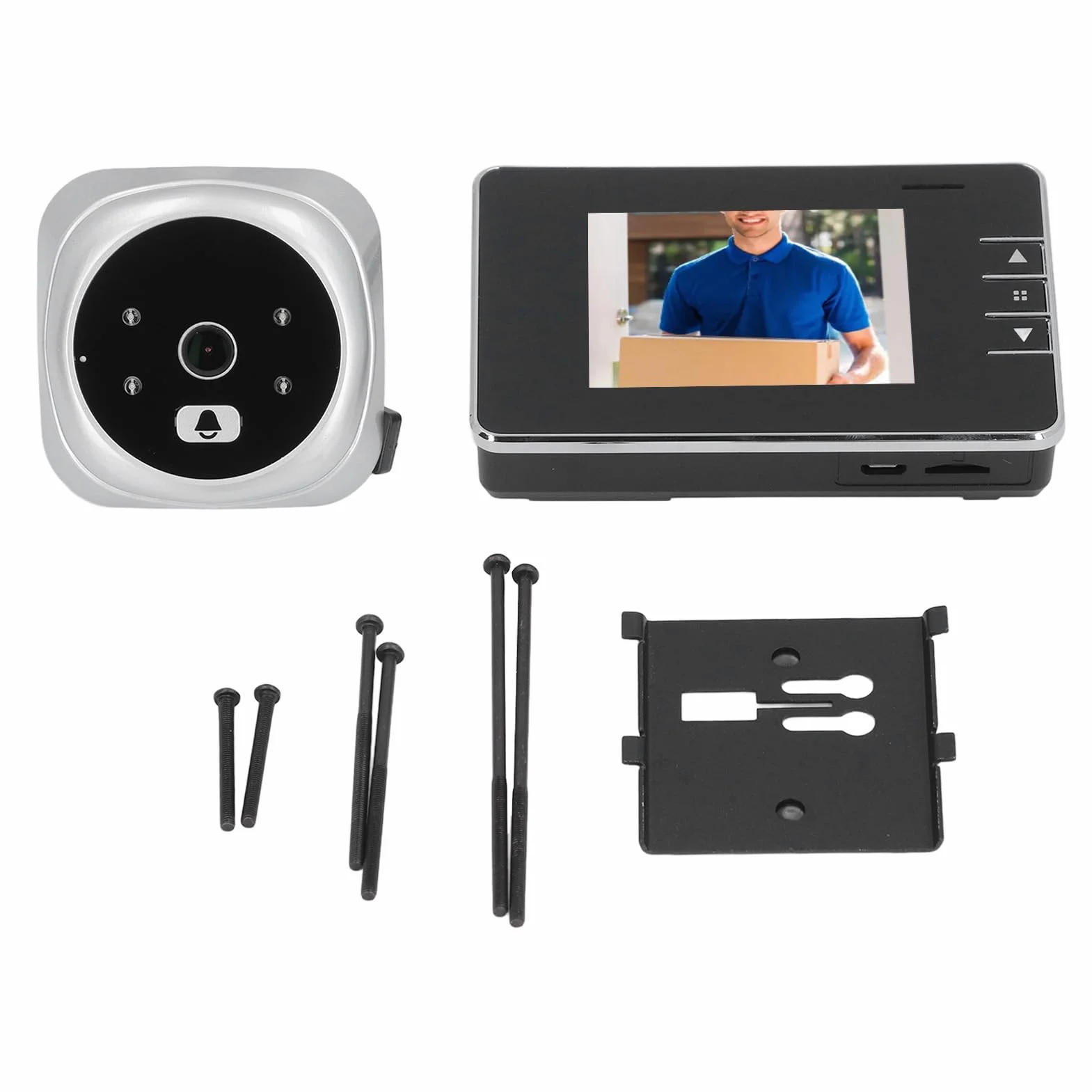 Cyfrowy Wizjer do Drzwi, Elektroniczna Kamera z Wizjerem z Ekranem LCD, Noktowizor, Szeroki Kąt 120°, Dwukierunkowe Rozmowy, Inteligentny Dzwonek Wideo do Mieszkania, Domu