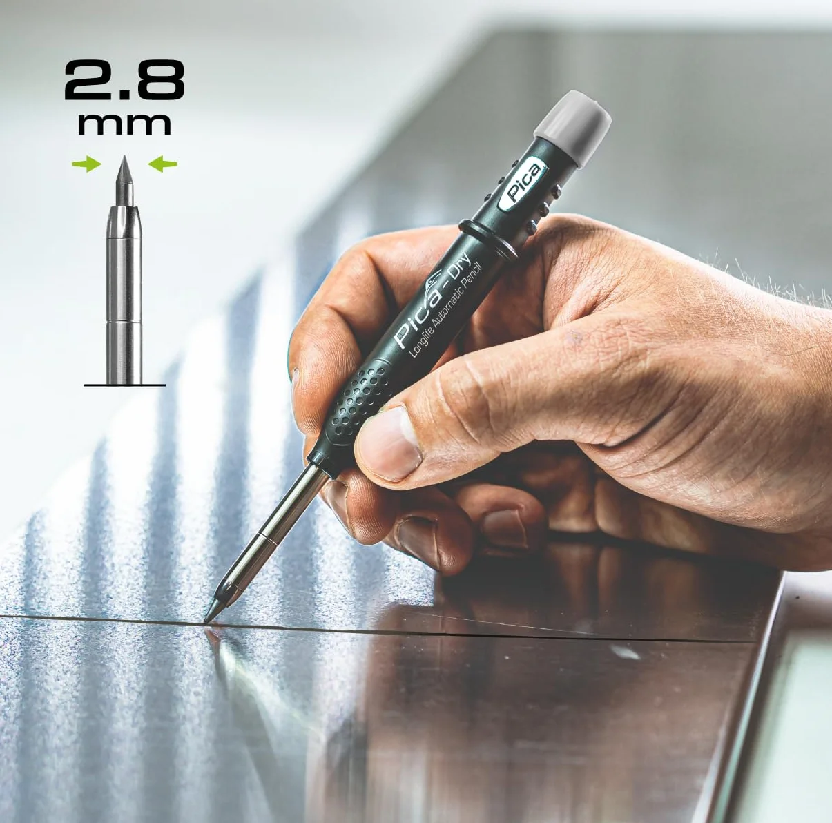 Pica Dry 30800 Metal‑Set | Rysik traserski + Pica Dry 3030 Longlife Automatic | Dla profesjonalistów | Precyzyjne trasowanie i znakowanie
