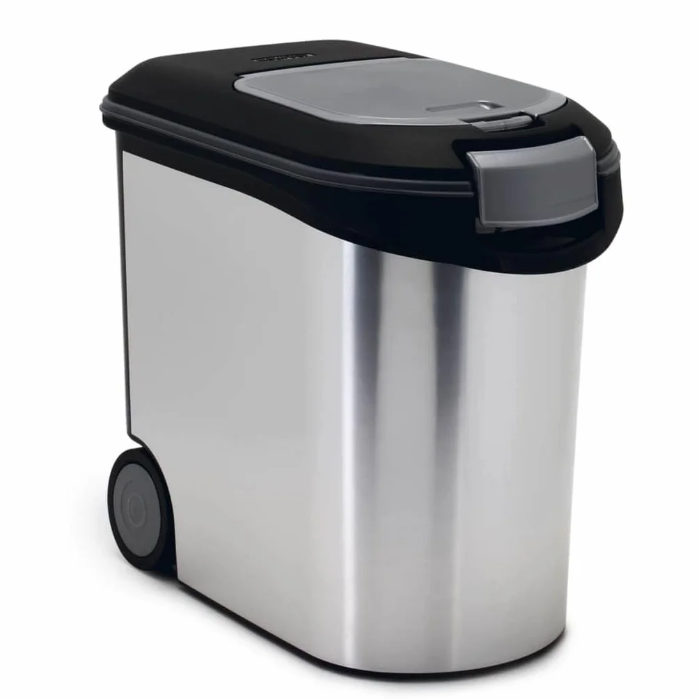 Curver 2068934 Pojemnik na Pokarm, 35 l, Czarny/Stalowy