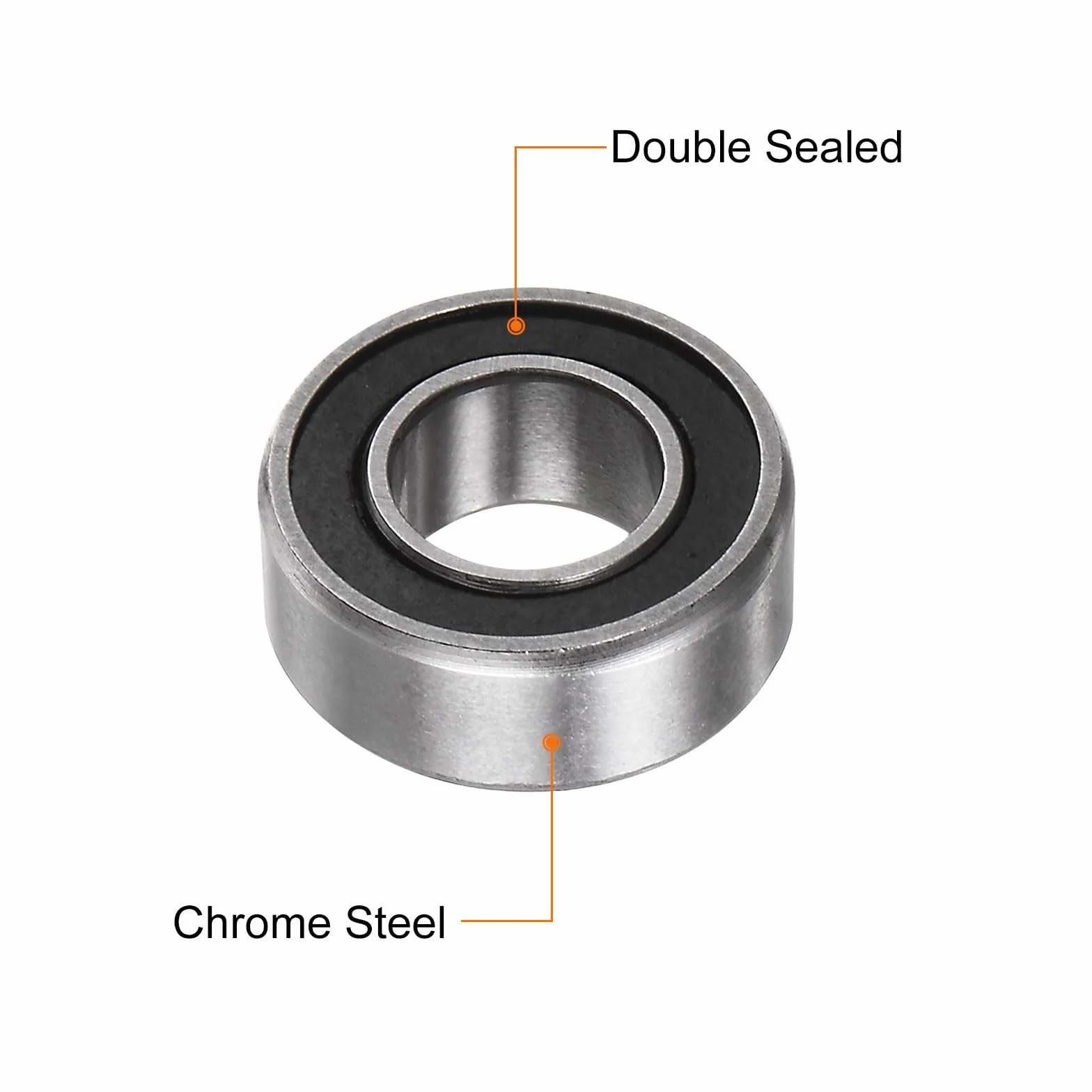 sourcing map R188-2RS łożysko kulkowe zwykłe, 10 sztuk 1/4" x 1/2" x 3/16" stal chromowana Z2 podwójnie gumowane, uszczelnione łożyska