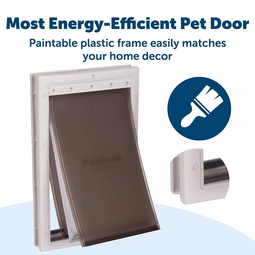 PetSafe Extreme Weather Drzwi dla zwierząt, S, łatwa instalacja, izolowane i odporne na warunki atmosferyczne, energooszczędne, system 3 klapek