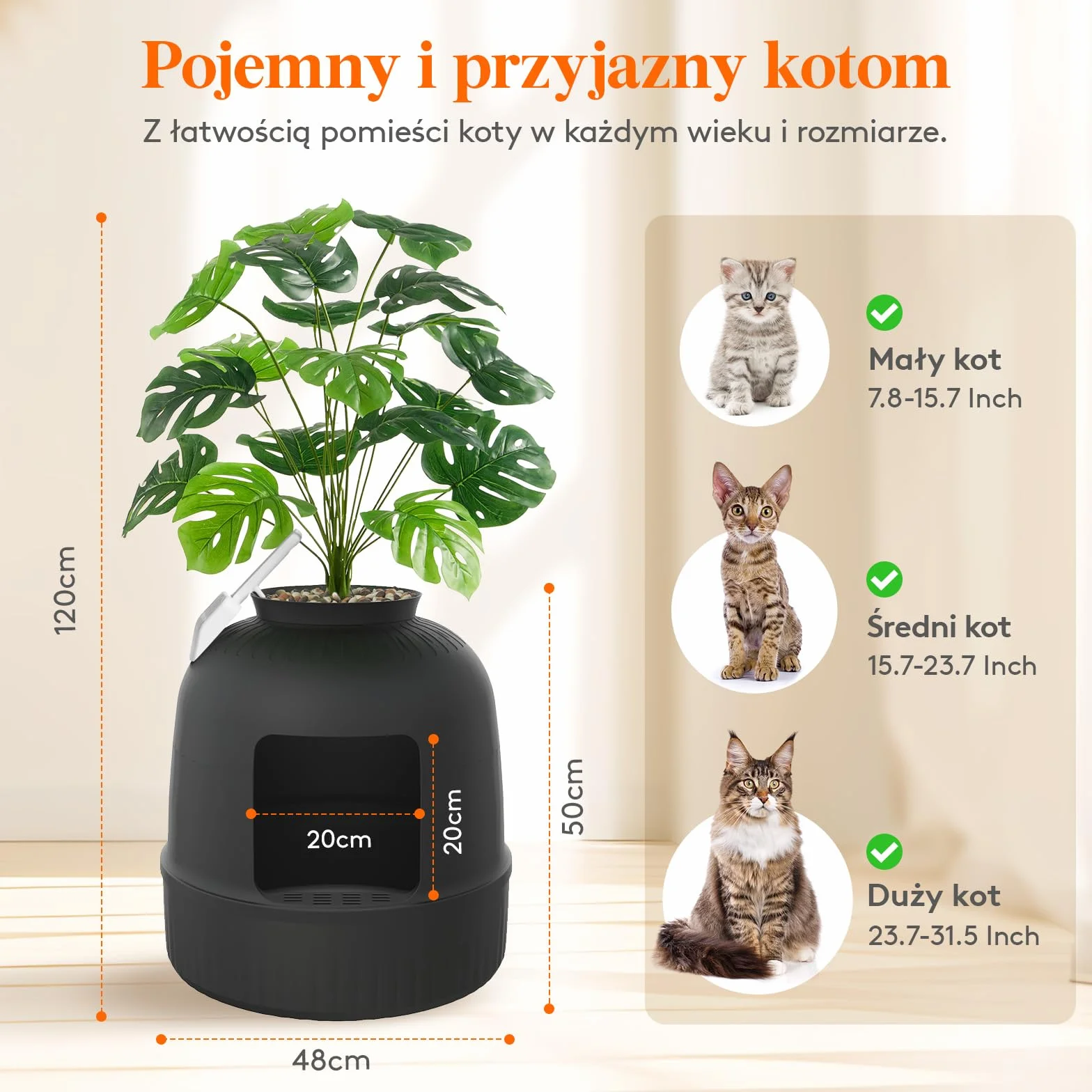 Lifewit Kuweta dla kota z filtrem węglowym, ukryta, Czarna