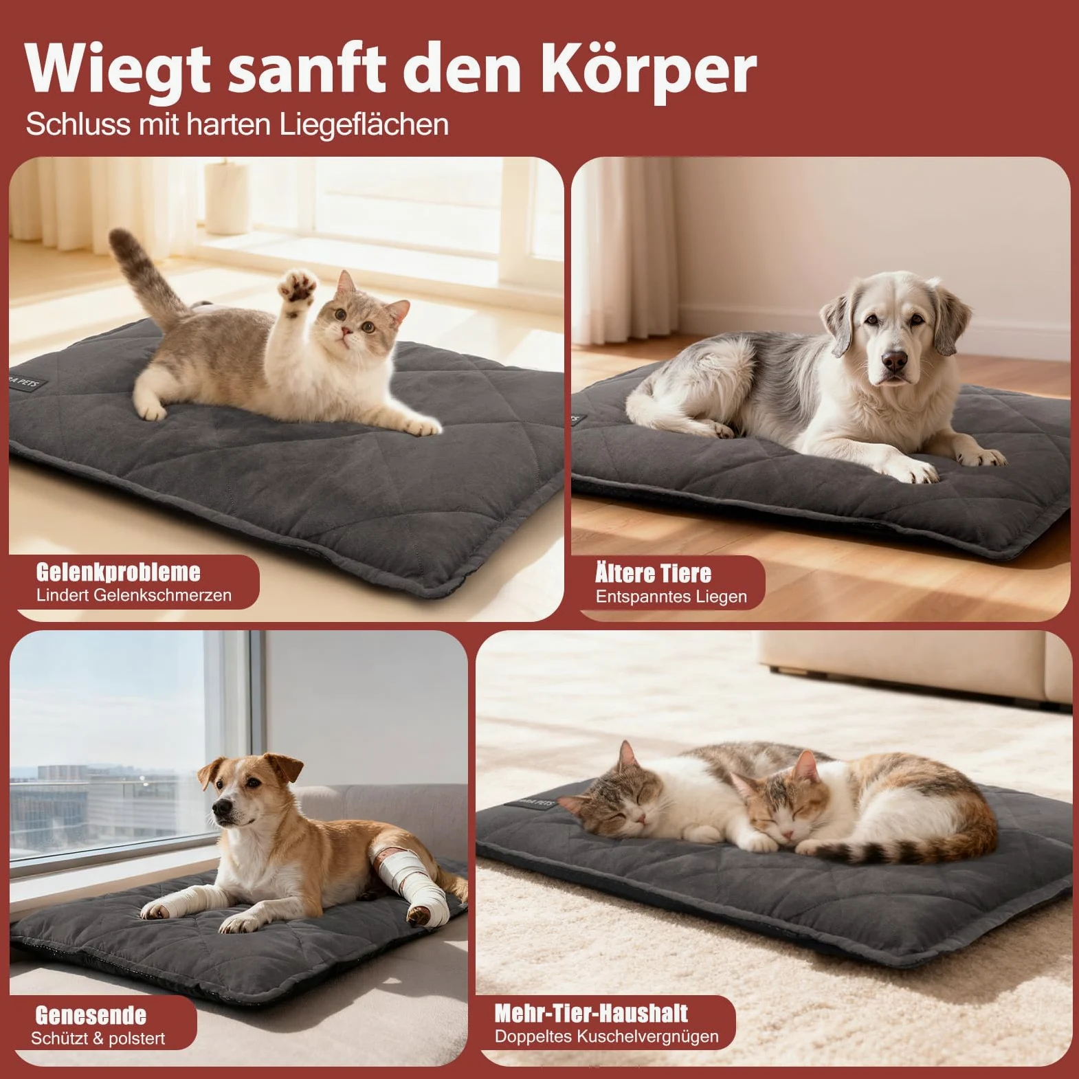 Mora Pets Samogrzewający Koc Dla Kota i Psa Ultraciepły Mata 89x58 cm