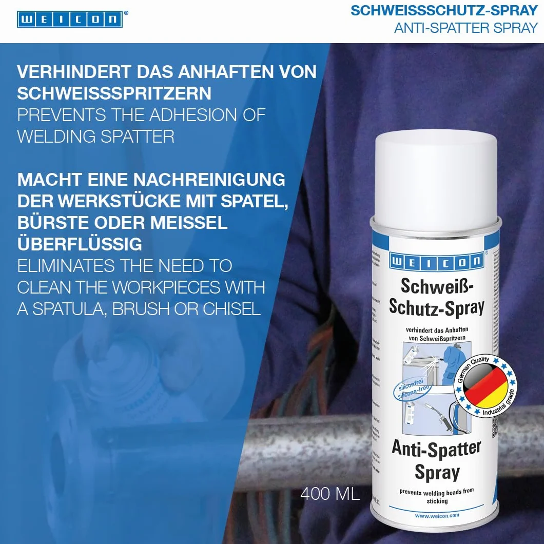 WEICON Spray ochronny do spawania 400 ml, środek antyodpryskowy, do czyszczenia dysz spawalniczych, bez silikonu