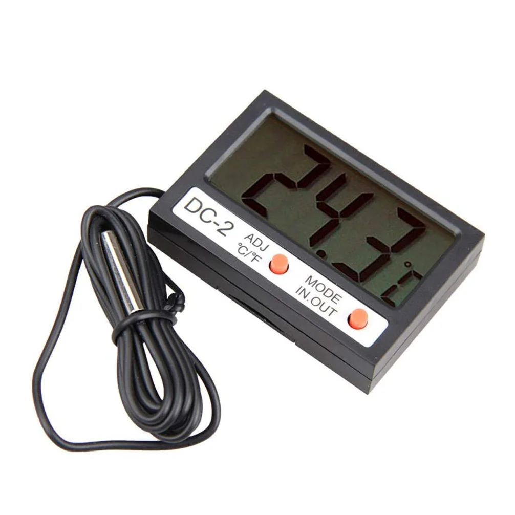 Termometr wielofunkcyjny Mini 2.1 calowy cyfrowy termometr LCD do akwarium termometr do lodówki z sondą kryty