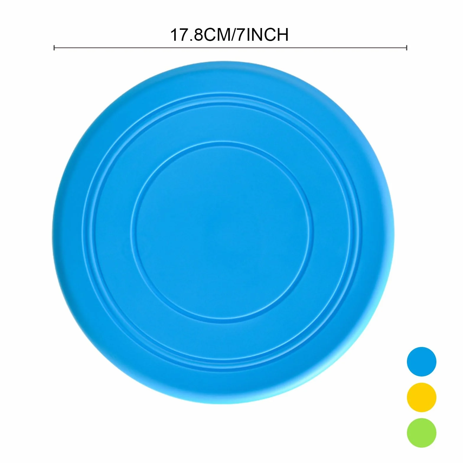 TSHAOUN frisbee dla psa latający talerz miękka guma 18 cm żółto-zielono-niebieski