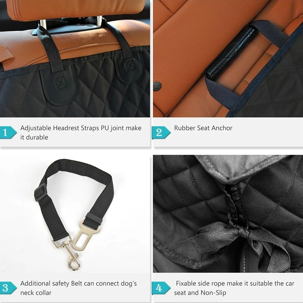 Pokrowiec na siedzenie Pokrowiec na siedzenie dla psa Poduszka na fotelik samochodowy dla zwierząt Tylna mata pod plecy Pet Travel Cat Dogs Cushion Protector Mata Ochronna na Tylny Fotel(1)