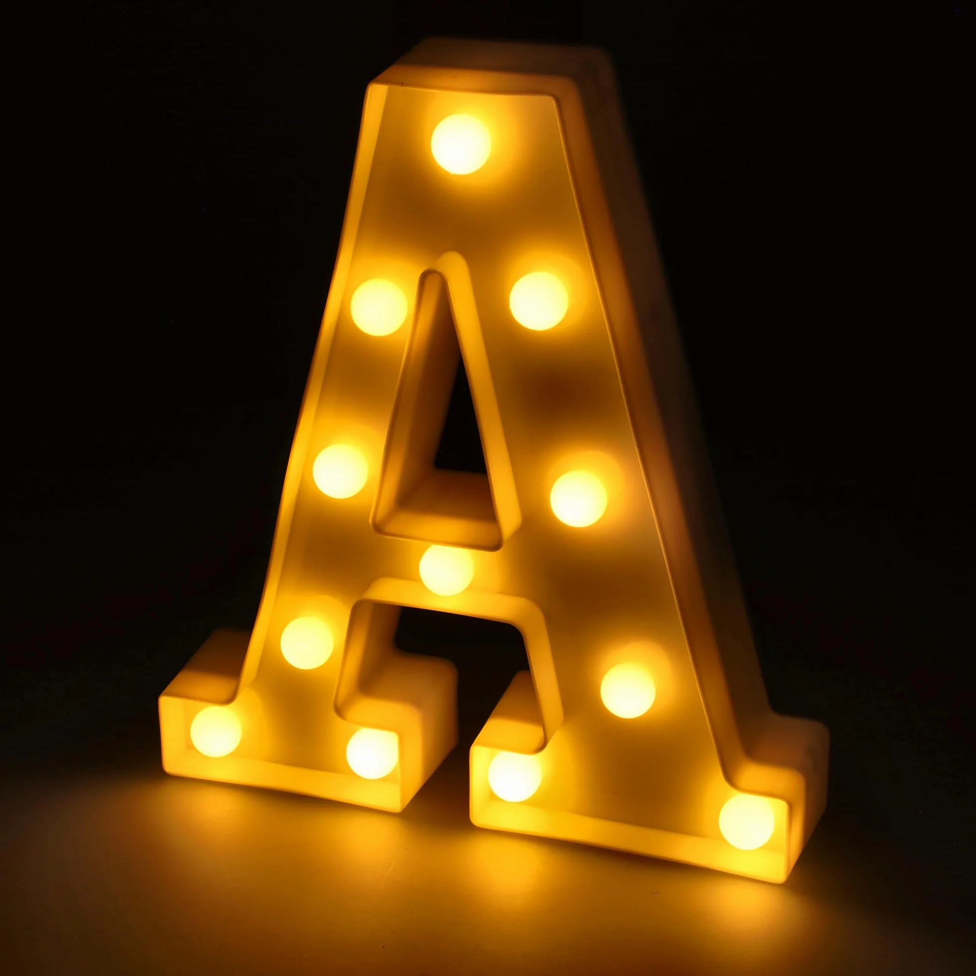 JANDEI - Litery LED, świecące Numery i w Kształcie Serca z Ciepłym światłem do Dekoracji i Kreowania Atmosfery, Lampki Nocne, na Urodziny, Wesela, Przyjęcia, Gabloty. Działają na Baterie AA (A)
