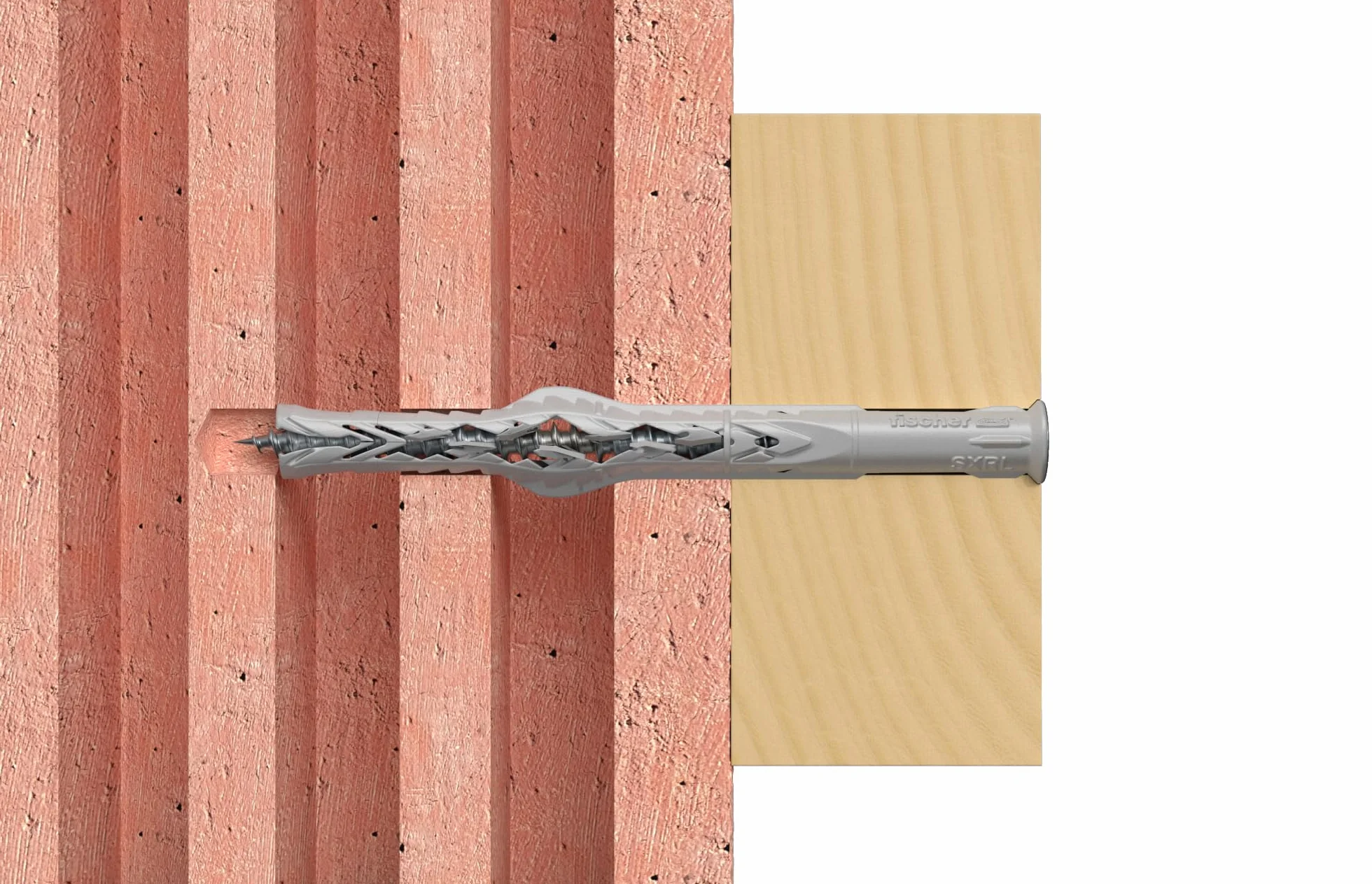 fischer Kołek rozporowy SXRL 8 x 120 T, wysokiej jakości kołki rozporowe z pasującą śrubą z łbem wpuszczanym, nylonowe kołki do mocowania konstrukcji drewnianych, 50 sztuk