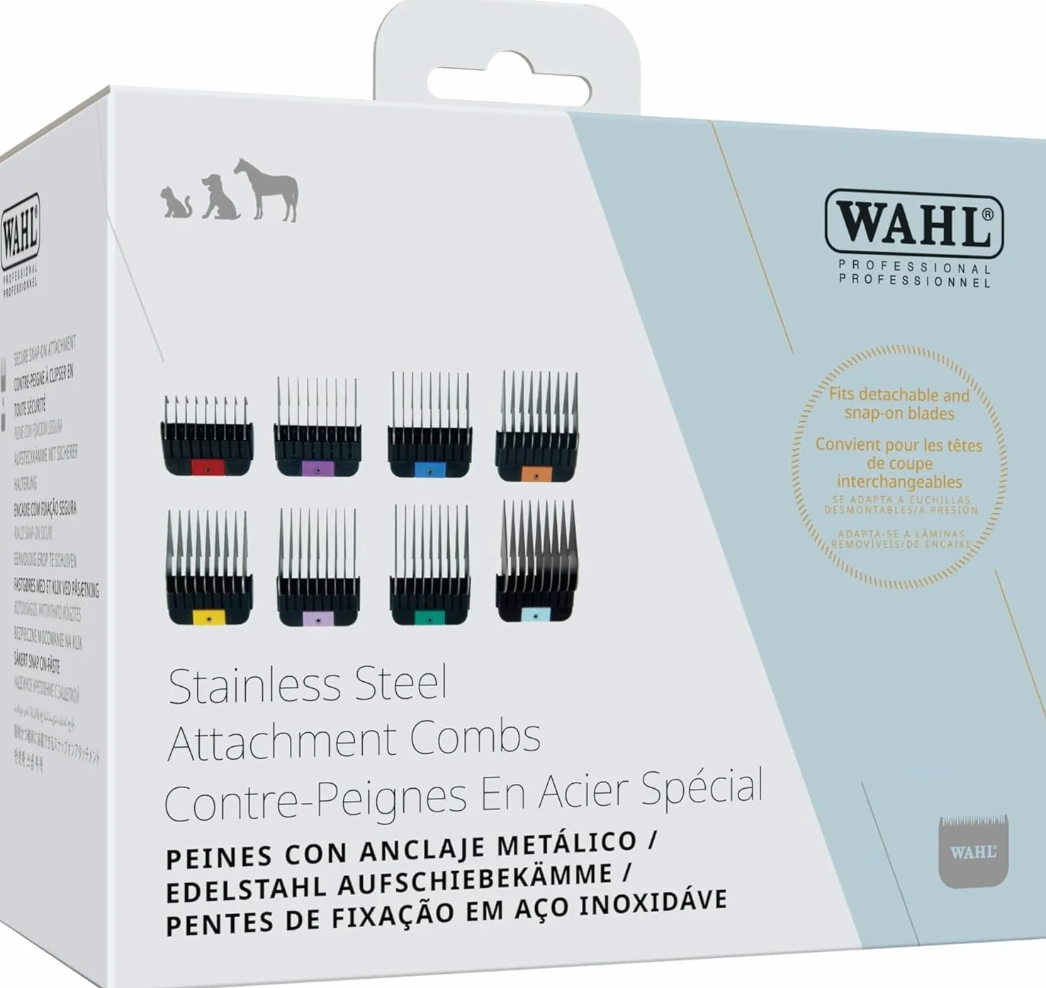 WAHL Prime Series Detachable Stainless Steel Attachment Combs 3mm-25mm #1-8