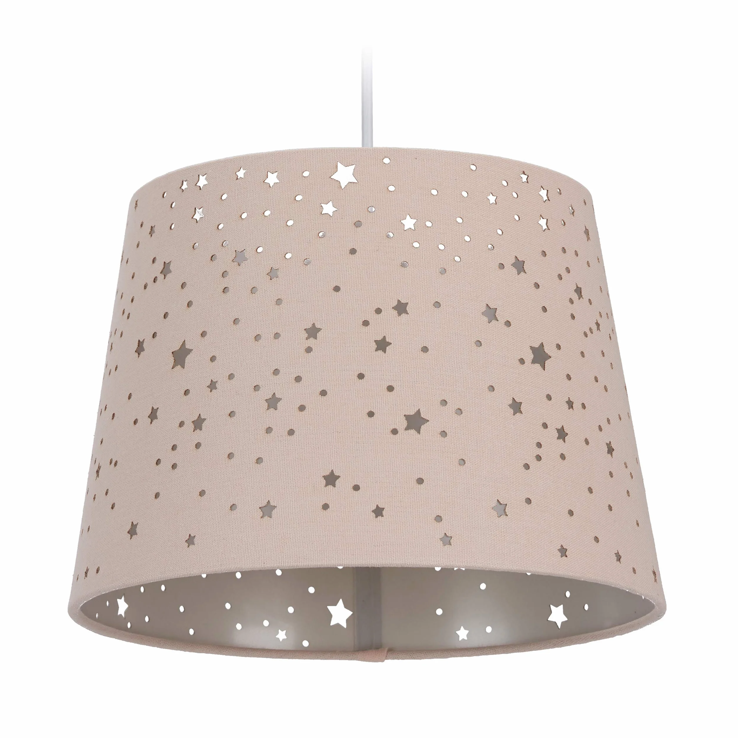 Relaxdays lampa dziecięca gwiazdki, wisząca lampa z kloszem dla dziewczynek, motyw nieba, E27, okrągły klosz, różowy